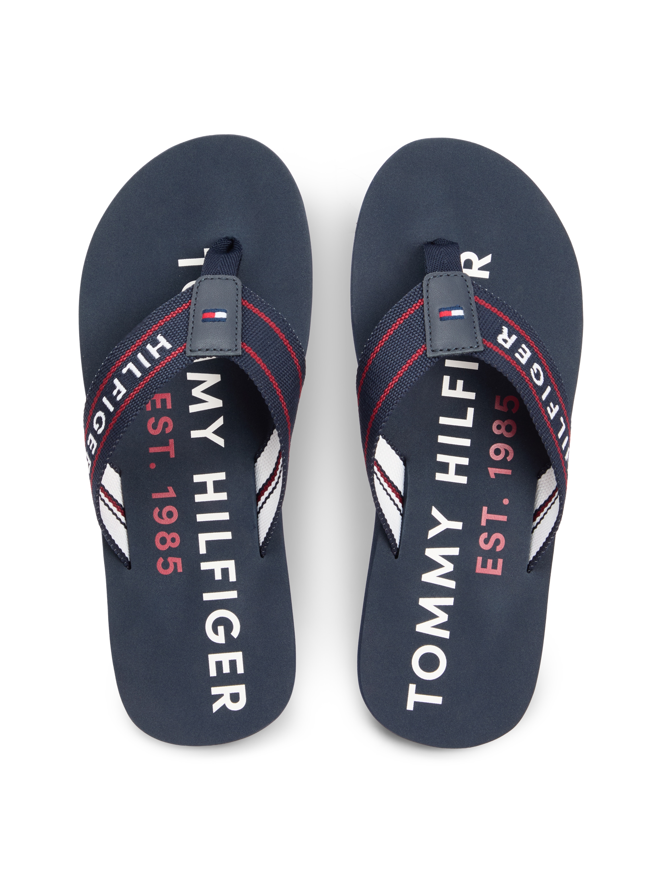Tommy Hilfiger Zehentrenner »SPORTY HILFIGER BEACH SANDAL«  Sommerschuh, Strandschuh, Flats mit Logoschrifzug