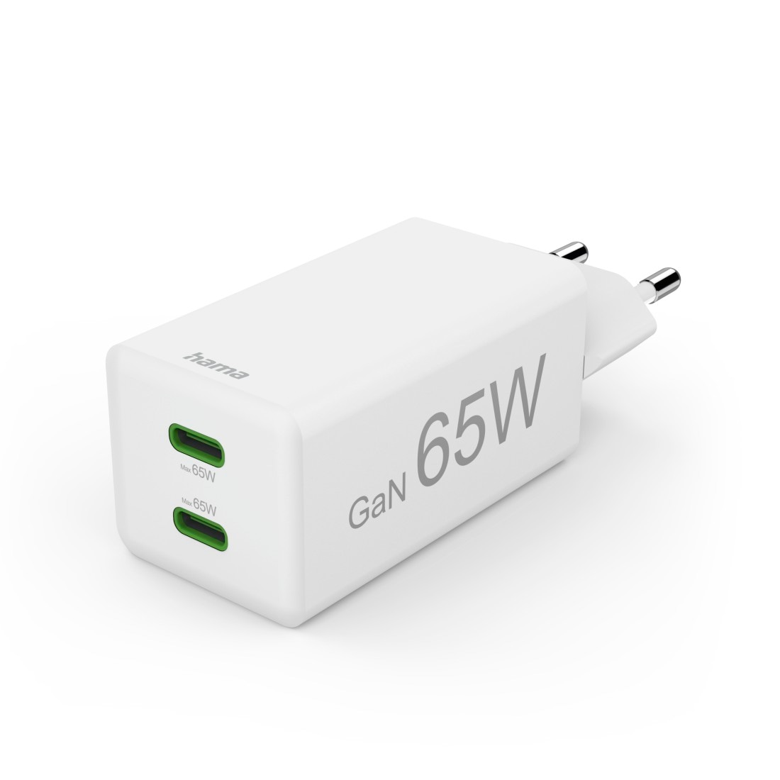 Hama Schnelllade-Gerät »USB-Ladegerät (Schnellladegerät Handy, Netzteil Laptop, 2x USB-C, 65W)«, (1 St.)