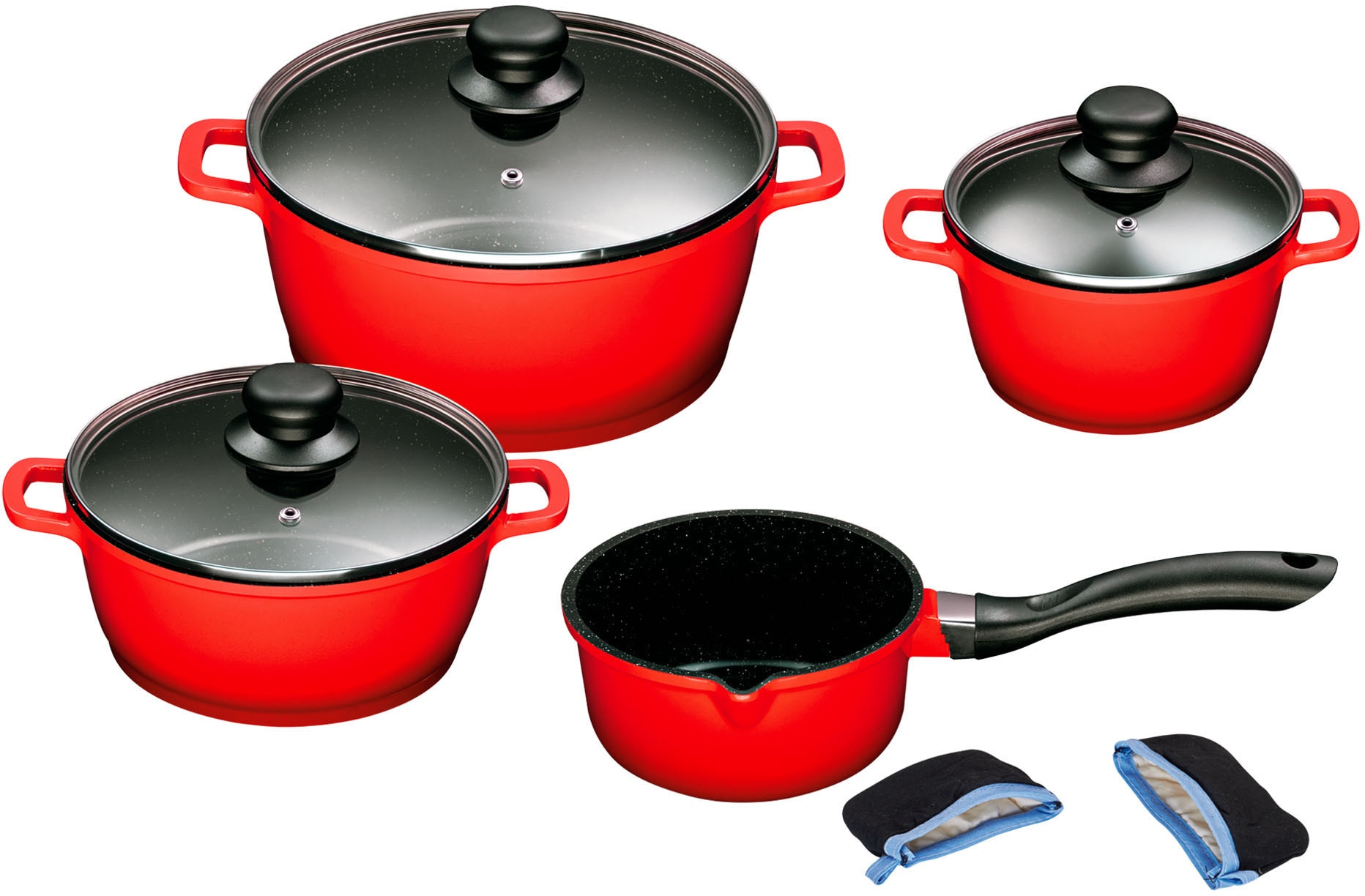 KING Topf-Set »Aluguss Red«, Aluminiumguss, (Set, 15 tlg., 4Töpfe,3 Deckel, günstig online kaufen