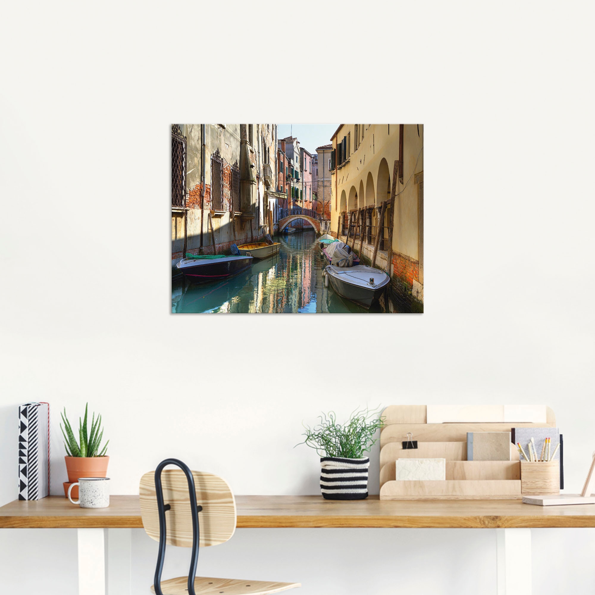 Artland Wandbild »Boote auf Kanal in Venedig«, Italien, (1 St.), als Alubil günstig online kaufen