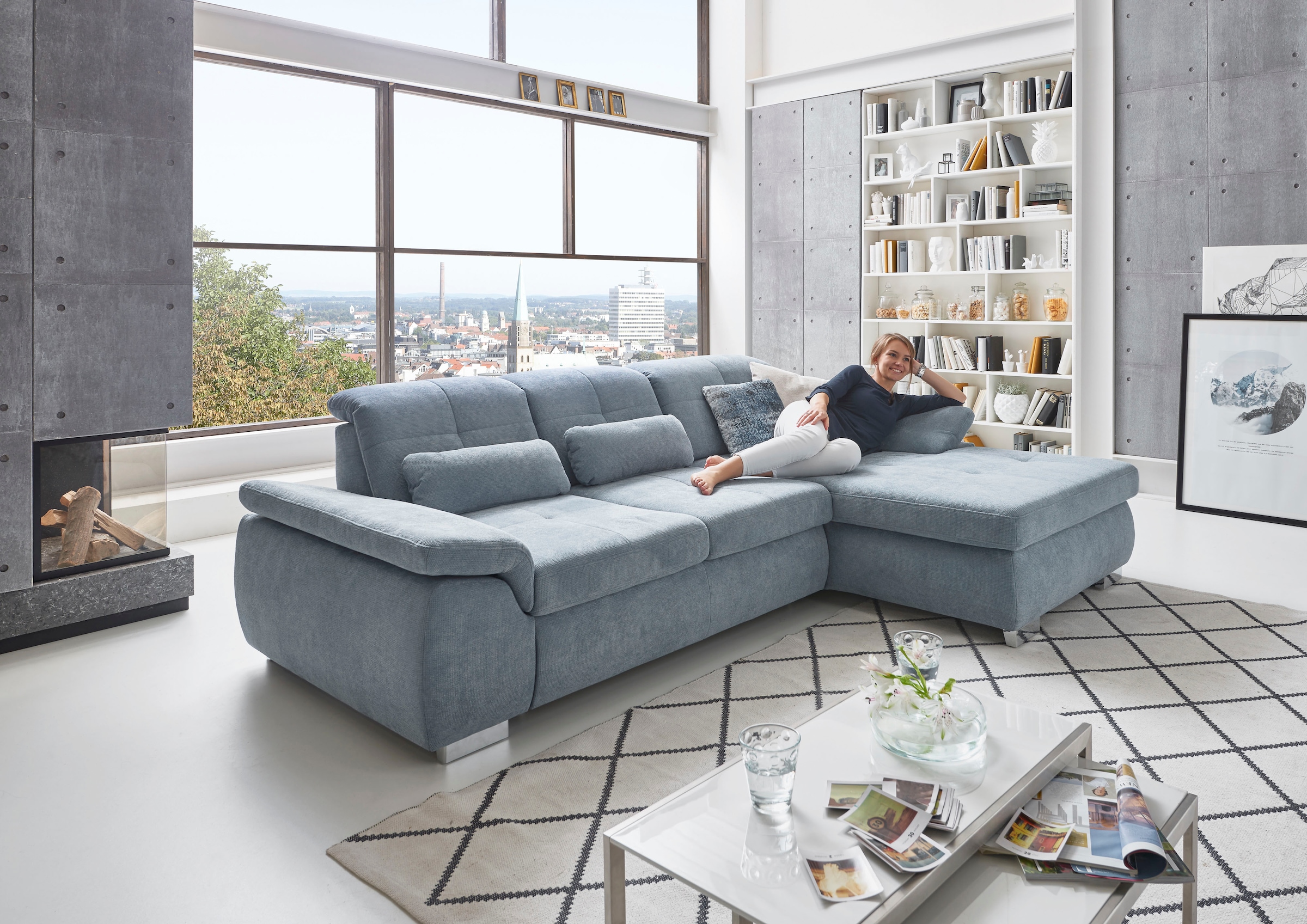 Die PlanBar Ecksofa "MP-IN16037 L-Form mit Federkern-Polsterung", mit Sitzt günstig online kaufen