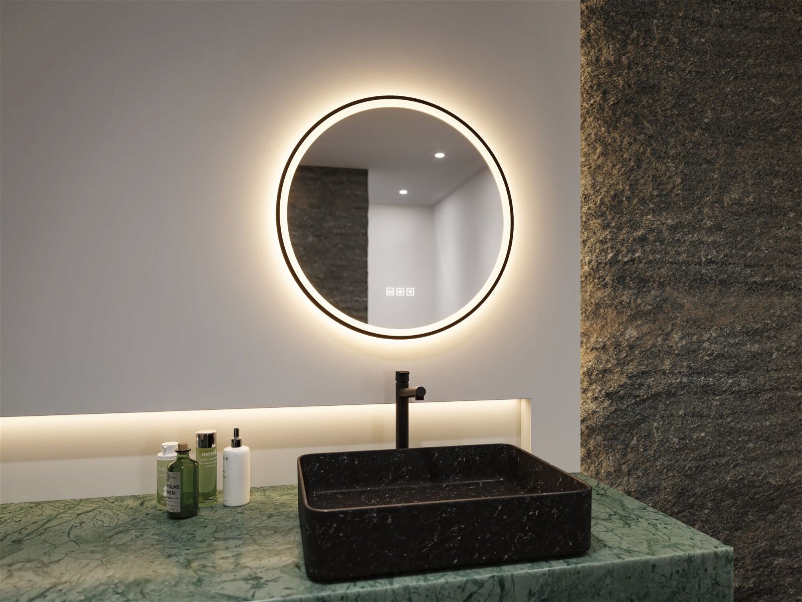 Paulmann LED Bad-Spiegelleuchte »Mirra«, Schuztart IP44, mit LED-Leuchtmodul, dimmbar, Touch-Funktion, Ø 59,0 cm