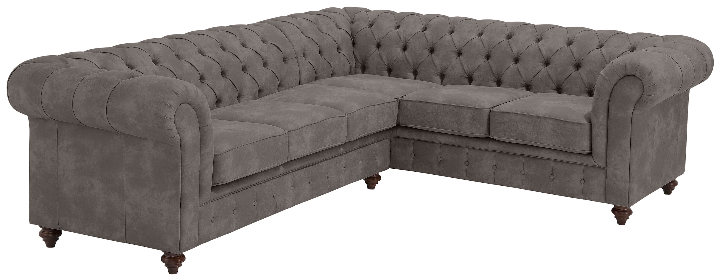 Home affaire Chesterfield-Sofa »Chesterfield Ecksofa, auch in Leder L-Form« günstig online kaufen