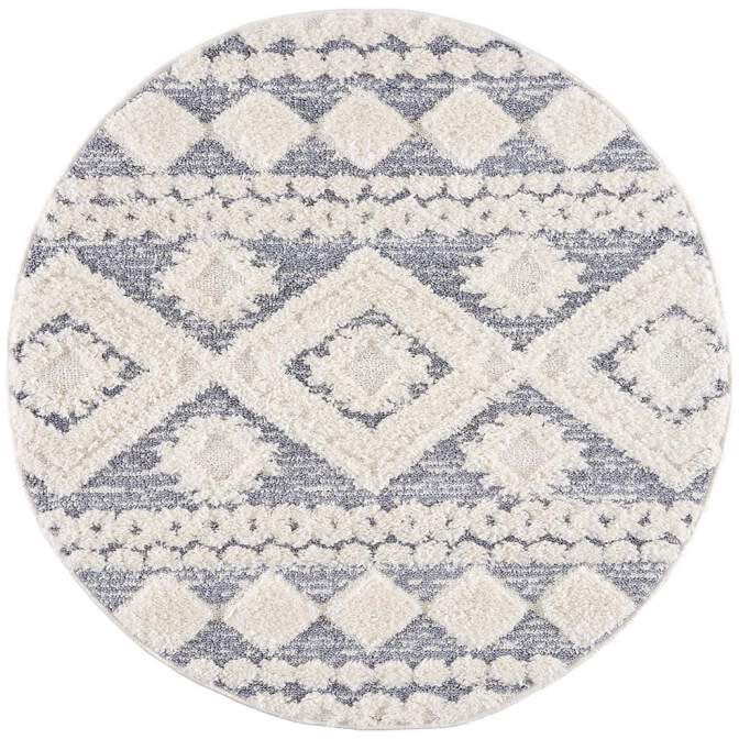 Carpet City Hochflor-Teppich »Focus 3005«, rund, 20 mm Höhe, Boho-Teppich, Hochtief-Muster/ 3D-Effekt, für Wohnzimmer, Schlafzimmer