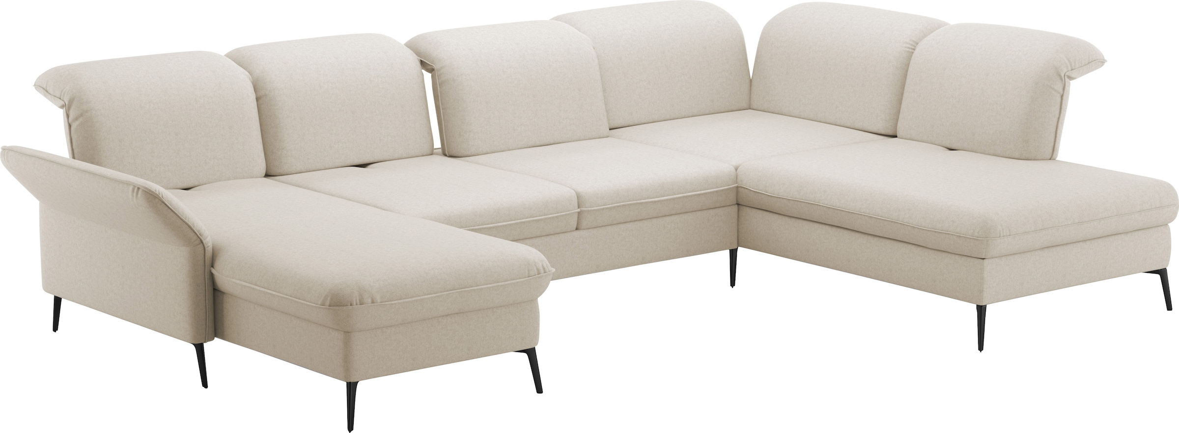 sit&more Wohnlandschaft »Emely, inkl. Sitztiefenverstellung«, wahlweise mit Bettfunktion,Bettkasten,Kopf- & Armteilverstellung