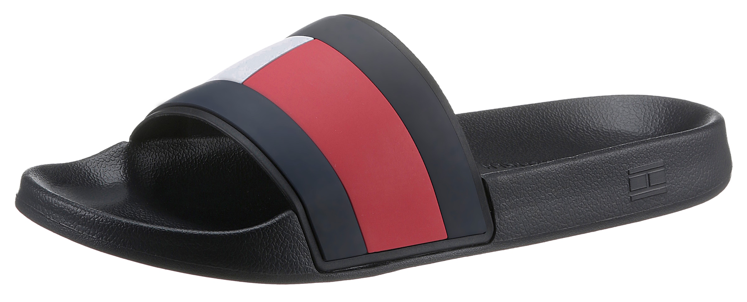 Tommy Hilfiger Badepantolette »RUBBER TH FLAG POOL SLIDE«, Sommerschuh, Poolslides, Schlappen, für Bad und Strand