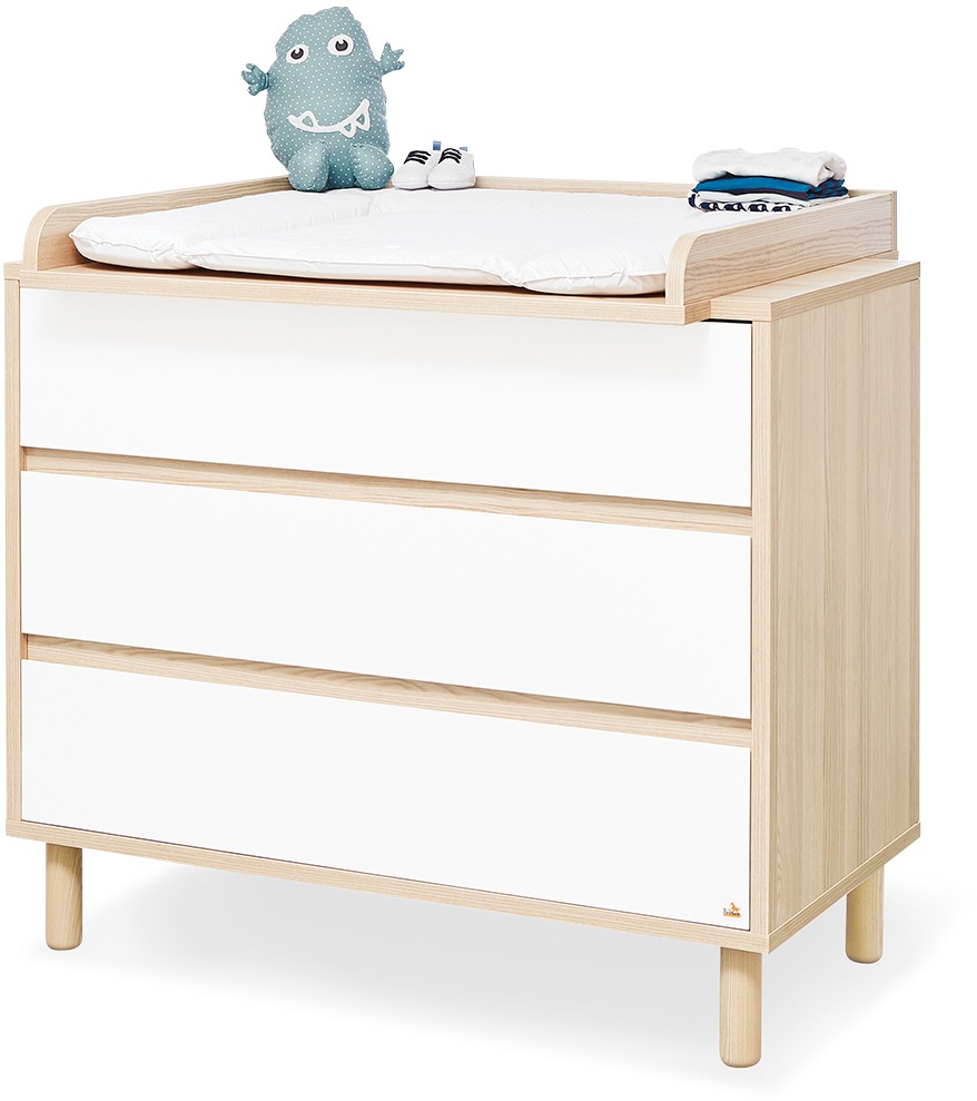 Pinolino® Babyzimmer-Komplettset »Flow«, (Set, 3 St., Kinderbett, Schrank, Wickelkommode), breit groß; mit Kinderbett, Schrank und Wickelkommode; Made in Europe