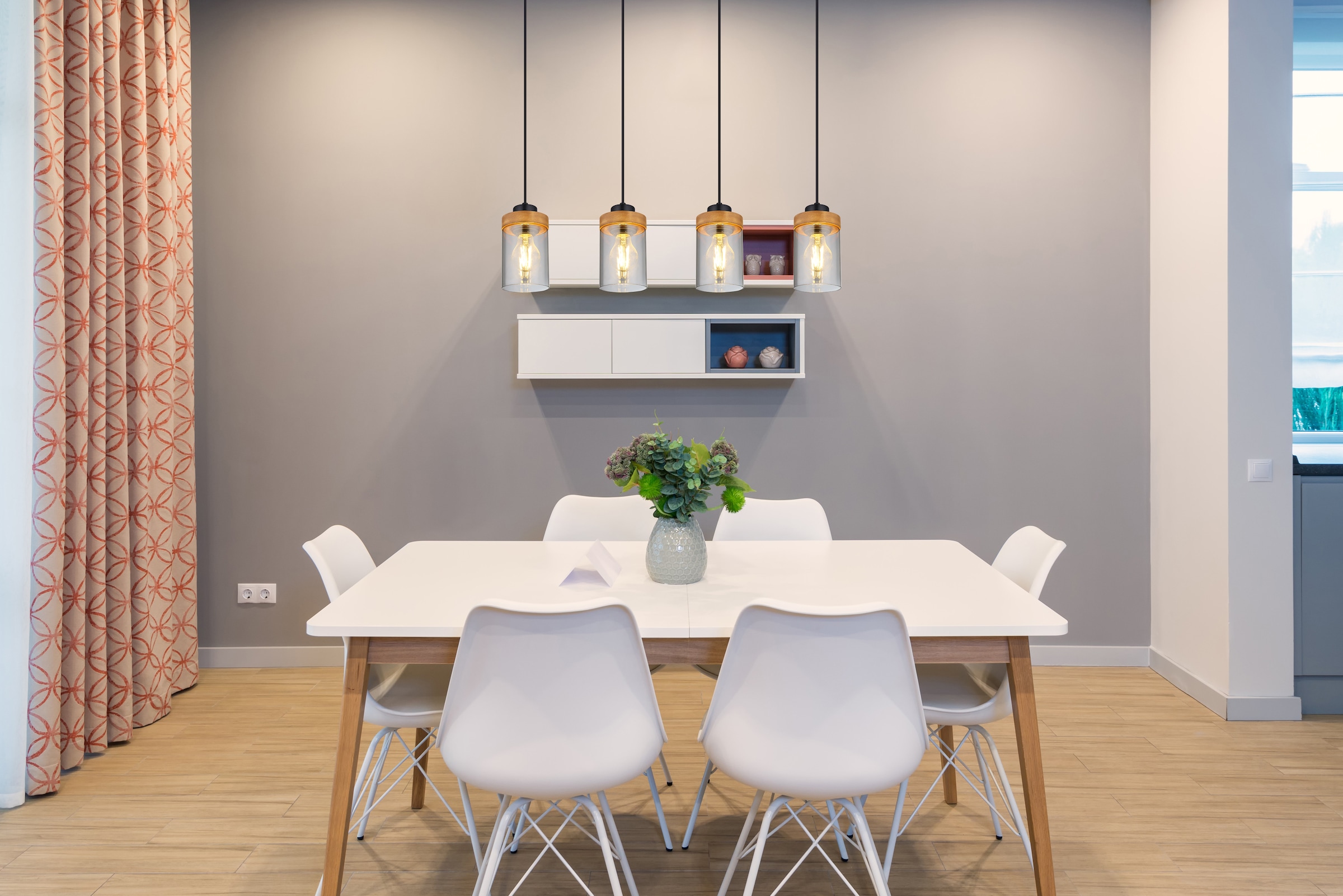 GLOBO LIGHTING Hängeleuchte »FINCA«, Leuchtmittel E27 | ohne Leuchtmittel, Hängelampe/Pendelleuchte/Holz/Glas rauchfarben/Höhe kürzbar