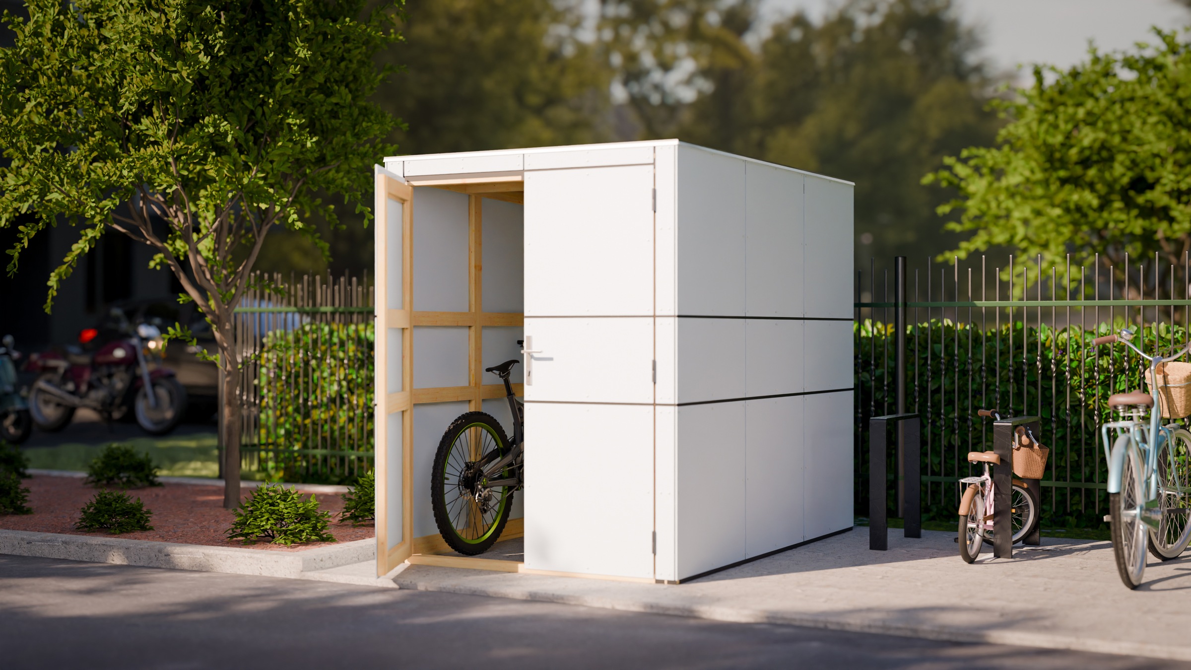 BERTILO Fahrradbox »HPL Bike in verschiedenen Farben« HPL, witterungsbeständig, farbstabil, BxTxH: 155x235x194 cm