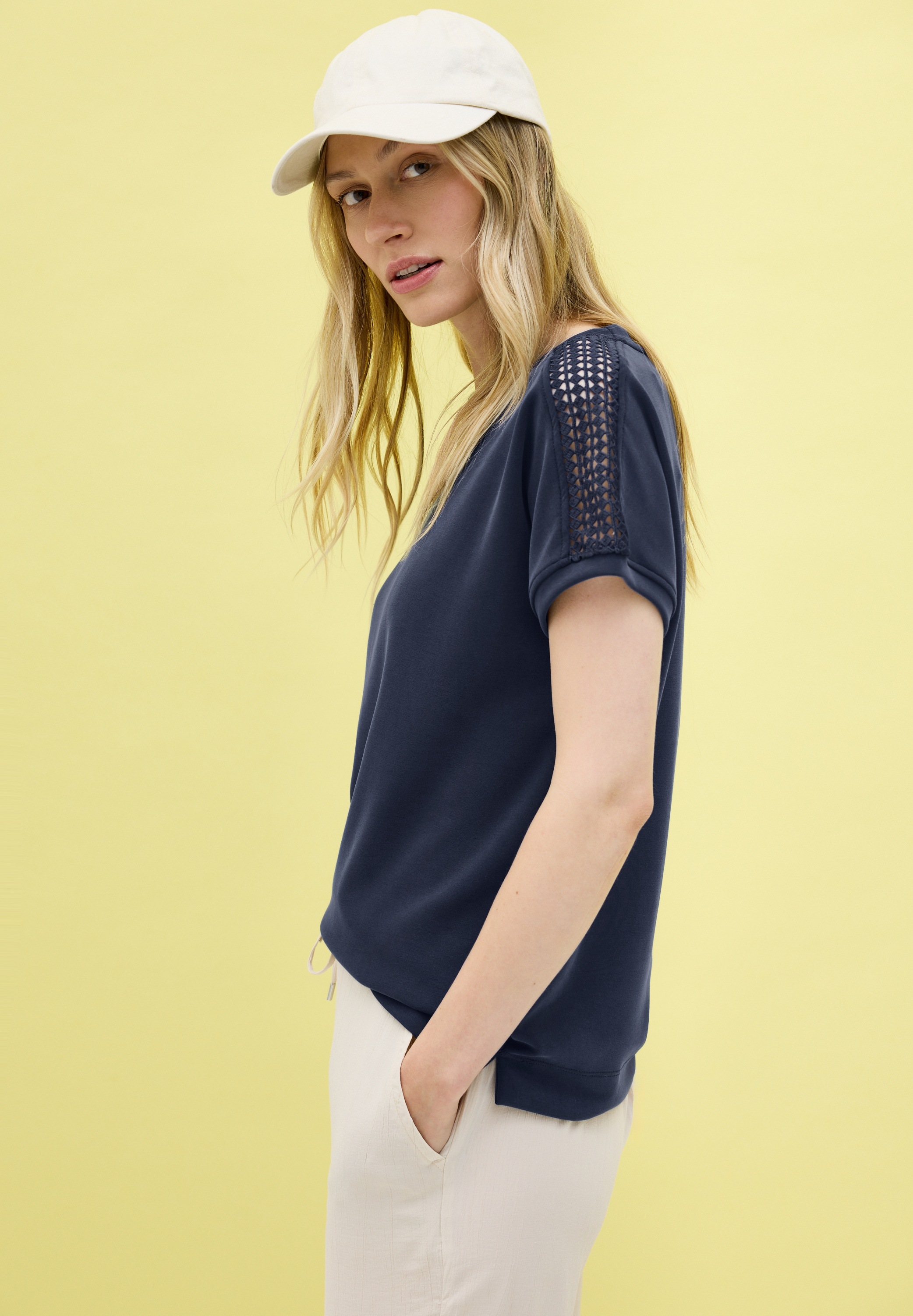 Cecil T-Shirt, mit feinem Mesh-Einsatz