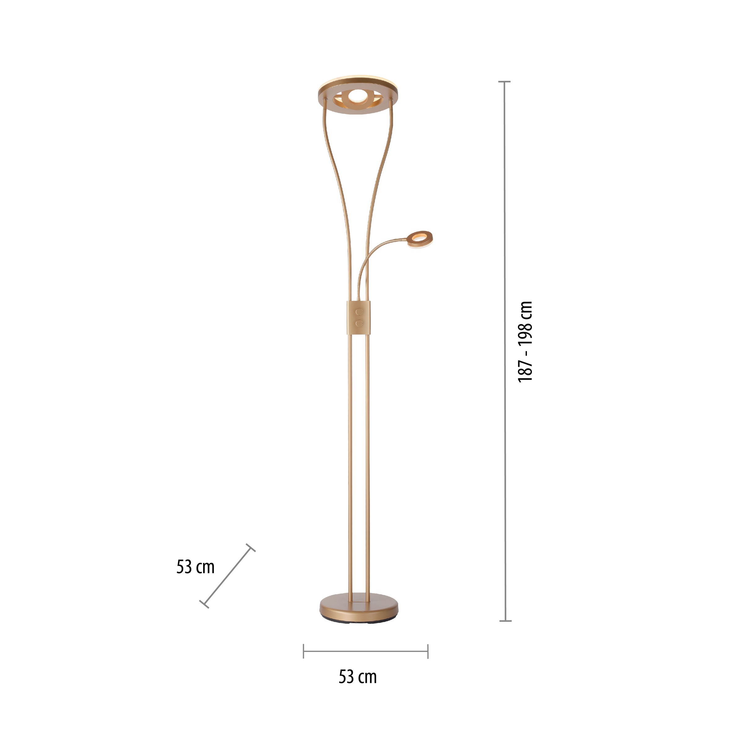 JUST LIGHT Stehlampe »HELIA«, 3 flammig, Leuchtmittel LED-Board-LED-Board | LED fest integriert-LED fest integriert, LED, dimmbar über Drehdimmer, Schalter, Drehschalter