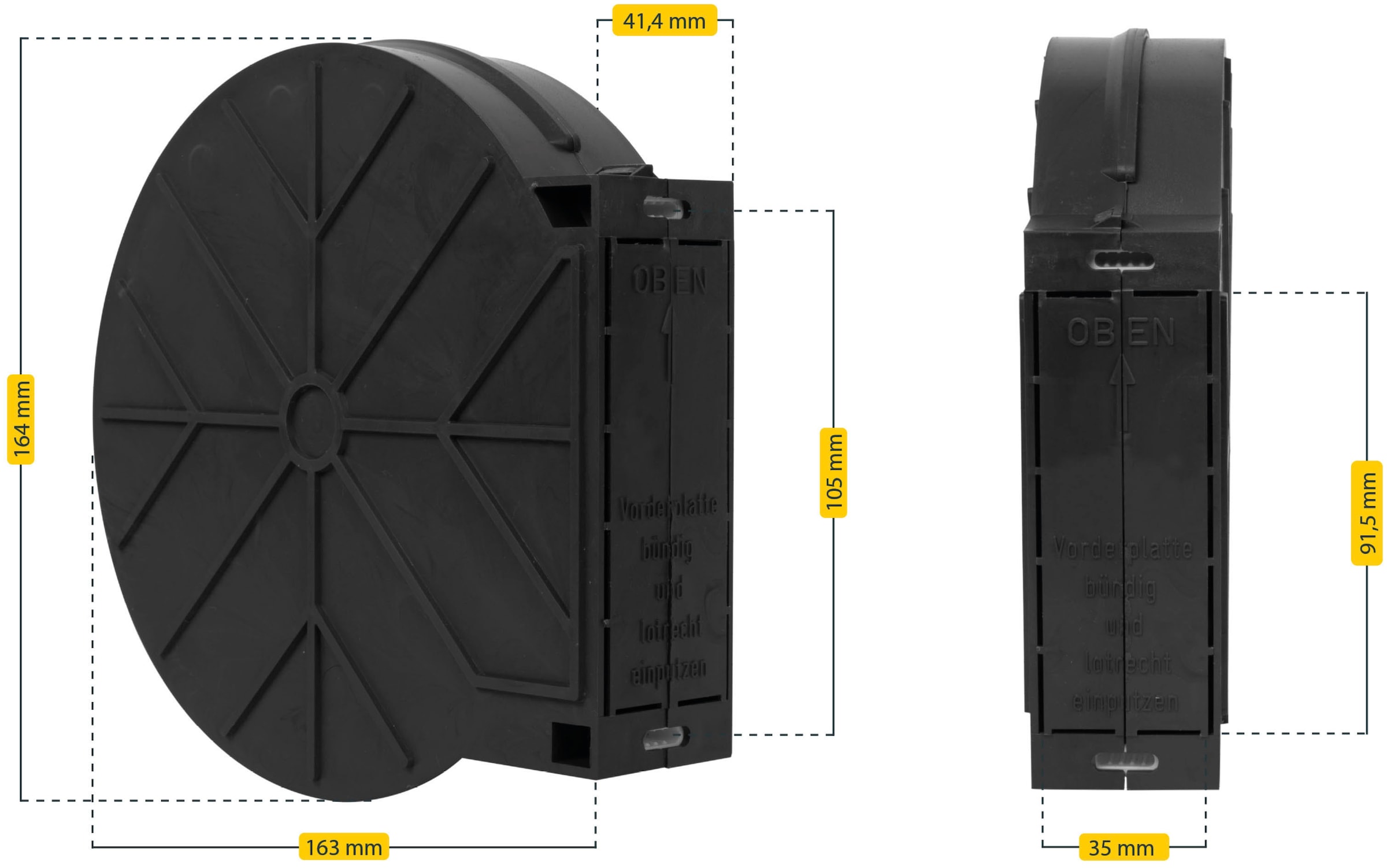 SCHELLENBERG Mauerkasten »für Einlasswickler und elektrische Gurtwickler Maxi« Packung, 1 Stk. tlg. Gurtkasten aus PVC, Lochabstand 10,5 cm
