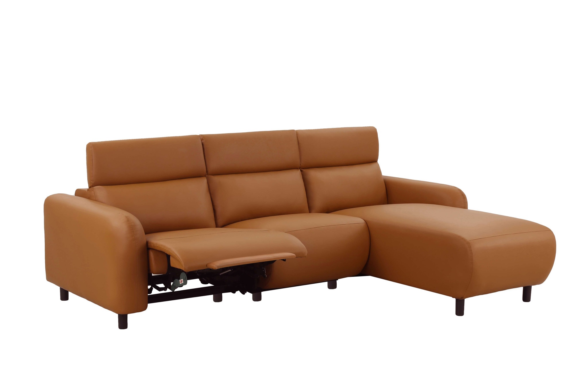 Home affaire Ecksofa »SKAANE Kunstleder, L-Form, 274 cm, manuelle u. elektrische Funktion,«, rundes Design, Kopfteilverstellung, Federkernpolsterung