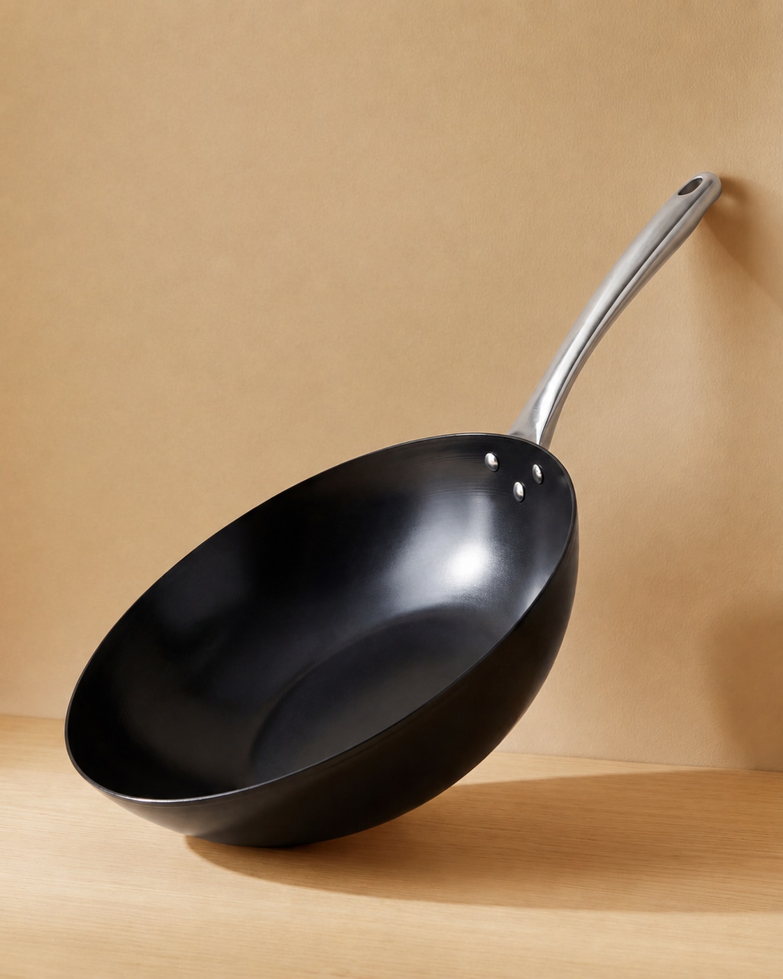 Cosy & Trendy Wok »Fusion Pro Wokpfanne Ø 30 cm« Karbon-Stahl Set, 5 tlg. Keramikbeschichtung und Bambusspateln, für alle Herdarten