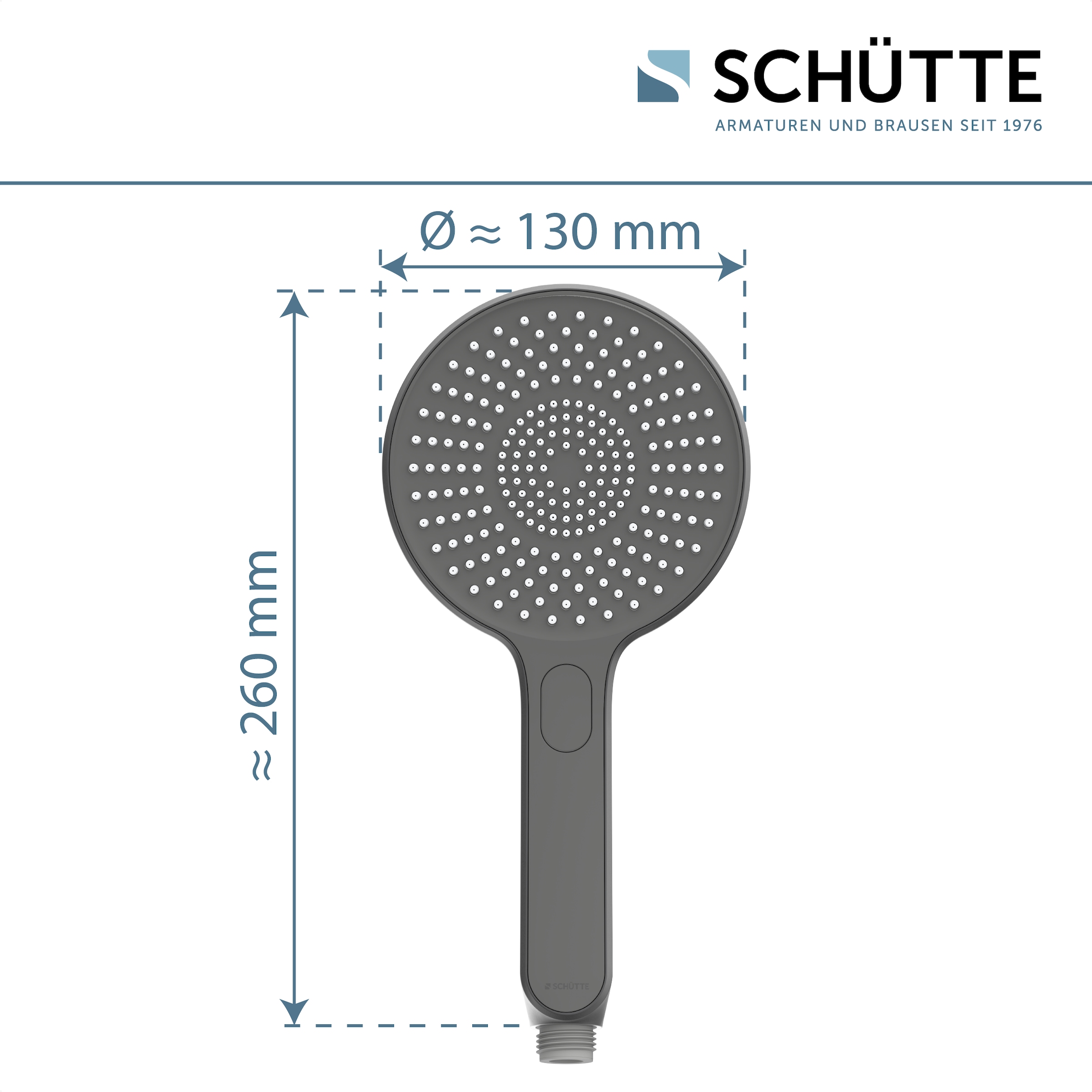 Schütte Handbrause »KARIBIK«, 3-fach verstellbar, mit Antikalknoppen, wassersparend, eckig