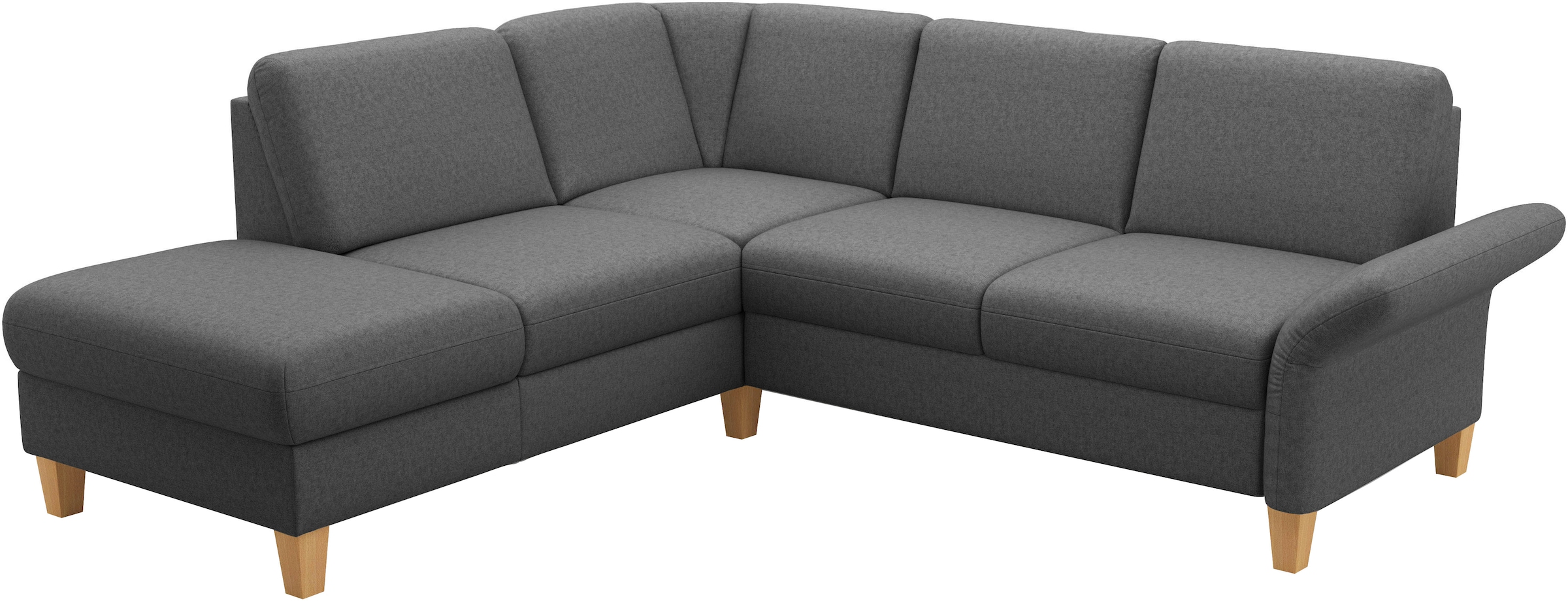 Home affaire Ecksofa »Rochelle«, wahlweise mit Armlverstellung, Klappbett mit Rollen & Bettkasten