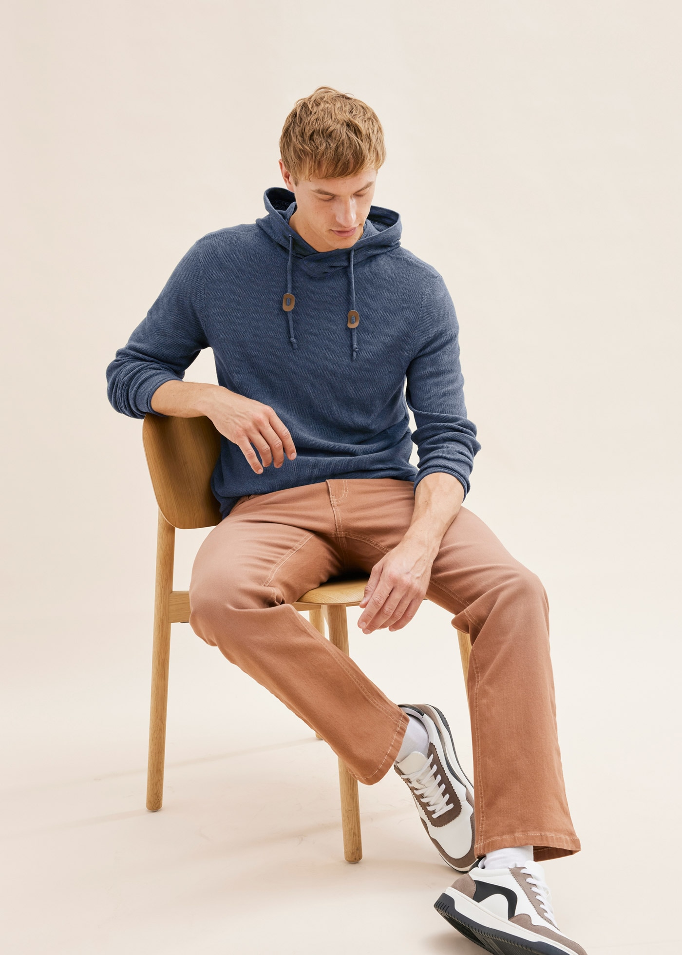 bonprix Strickpullover »Kapuzenpullover mit Baumwolle« aus Baumwolle und Polyacryl, mit Kapuze, Regular Fit