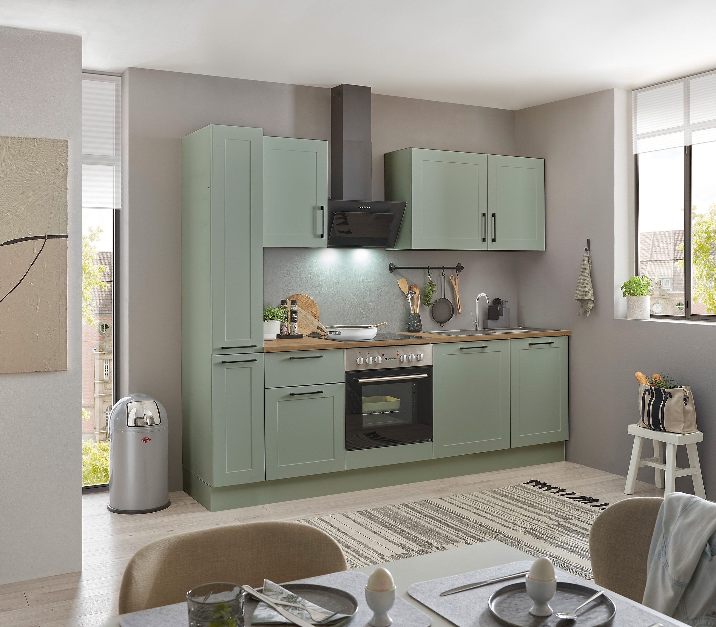BASIC by Balculina Küchenzeile "Marsi", Breite 250 cm, wahlweise mit E-Gerä günstig online kaufen