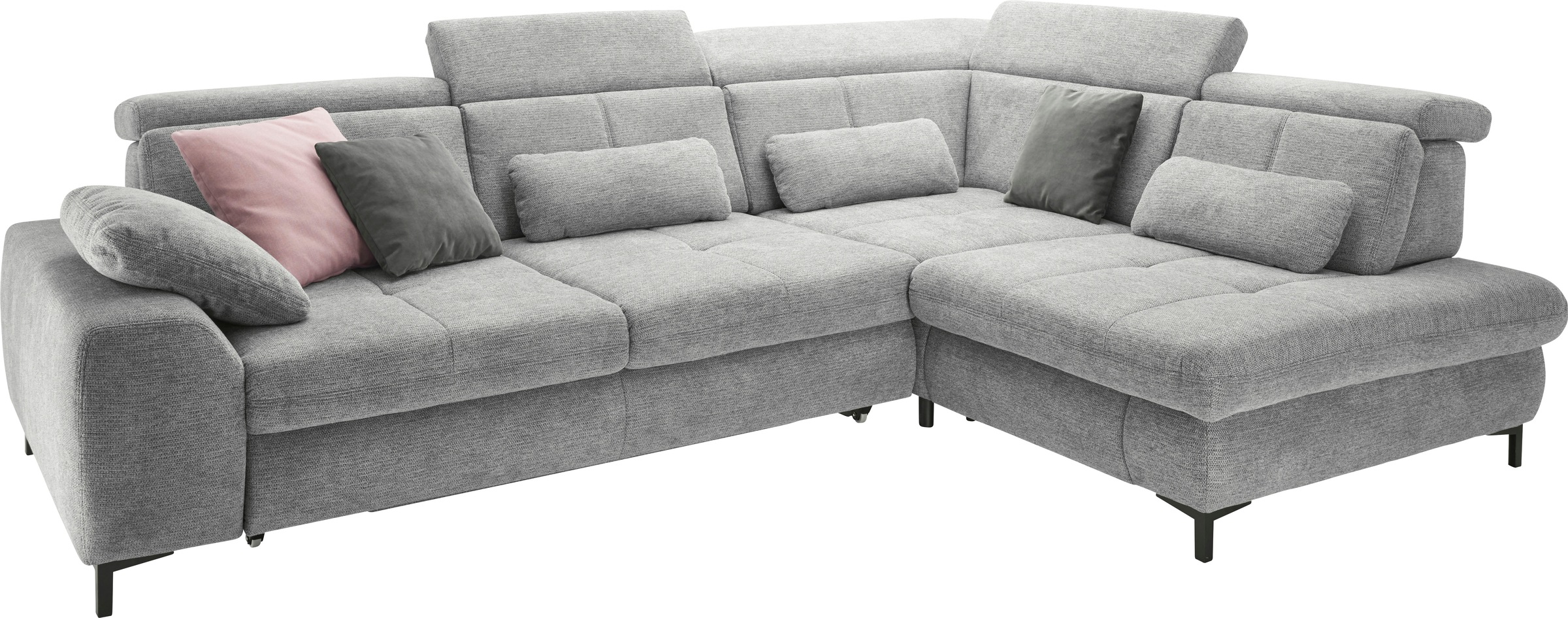 set one by Musterring Ecksofa, Kaltschaumpolsterung, Flachgewebe, whlw. mit Funktionen, Sitzhöhe 49