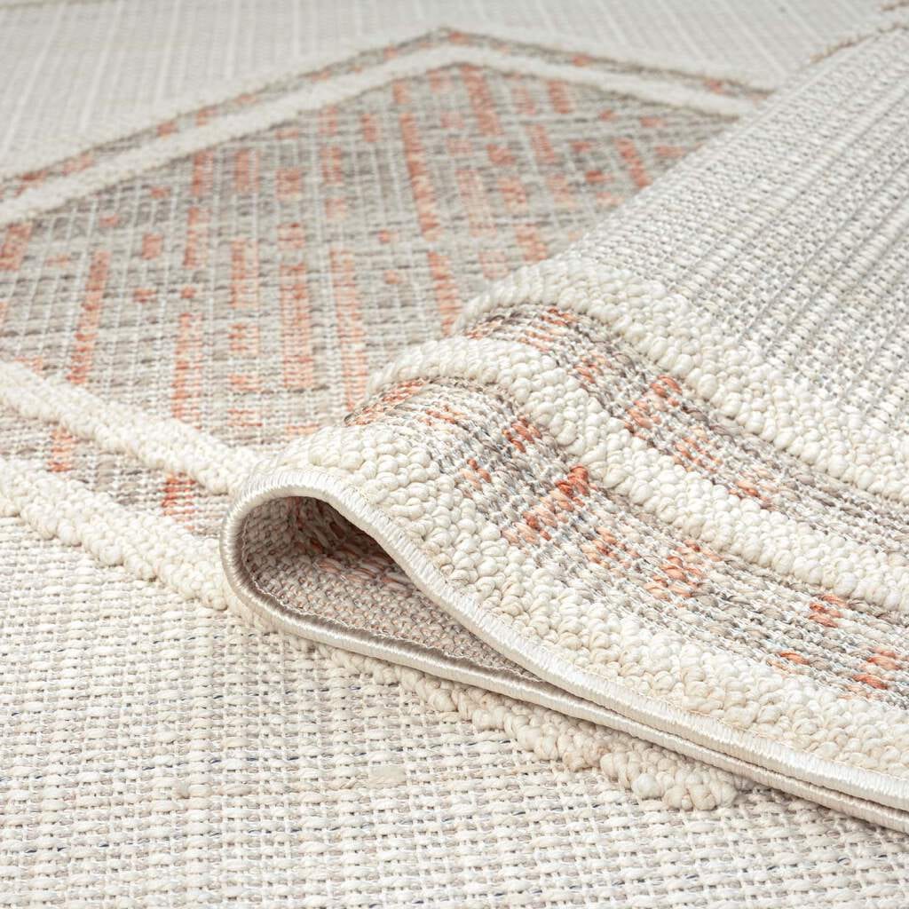 Carpet City Teppich »LINDO 8853«, rund, 11 mm Höhe, Kurzflor, Hochtief-Muster/ 3D-Effekt, Boho-Stil, Wohnzimmer