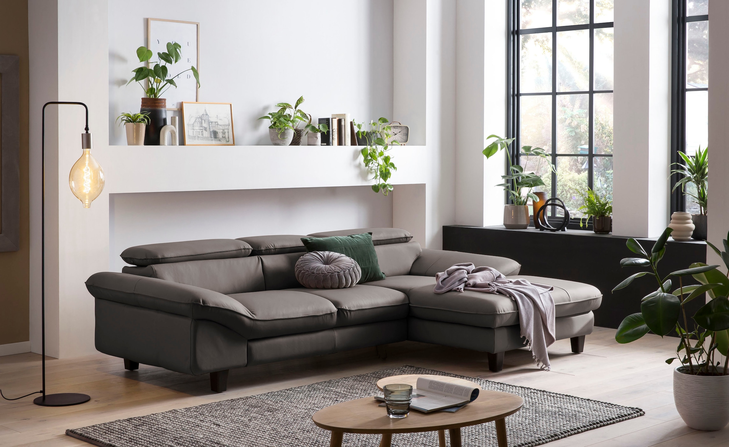 Home affaire Ecksofa »Pilot L-Form«, mit Kopfteilverstellung, optional Bettfunktion und Bettkasten