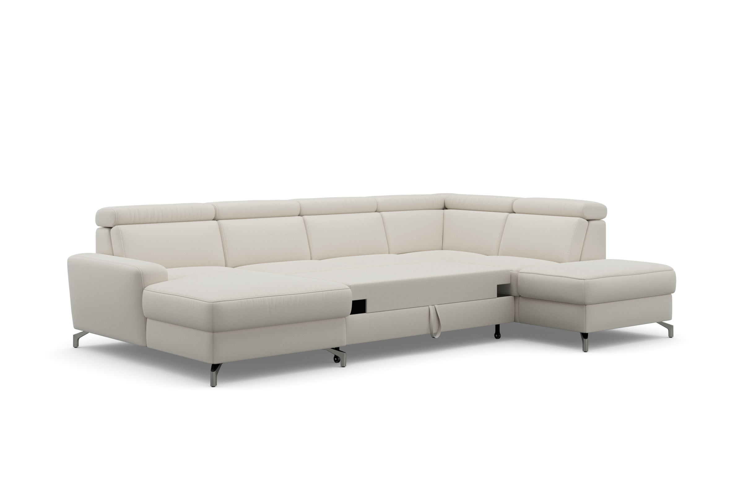 sit&more Wohnlandschaft »Scarlett U-Form«, inklusive Kopfteilverstellung, wahlweise mit Bettfunktion, Bettkasten