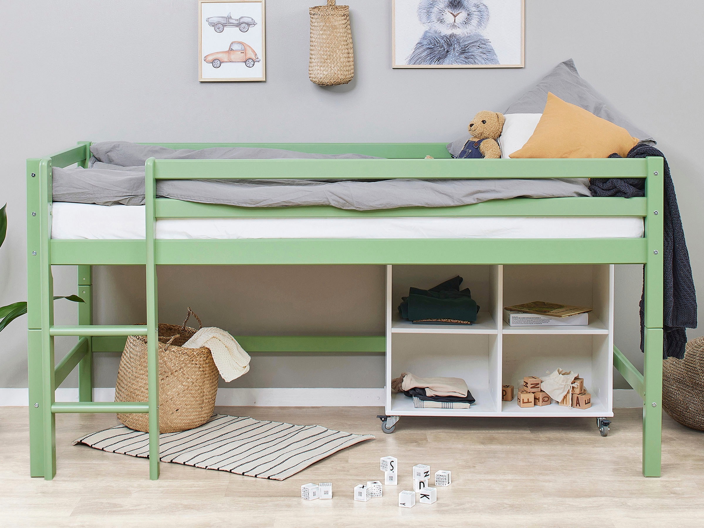 Hoppekids Hochbett »ECO Dream MY COLOR«, 90x200, umbaubar in Einzelbett