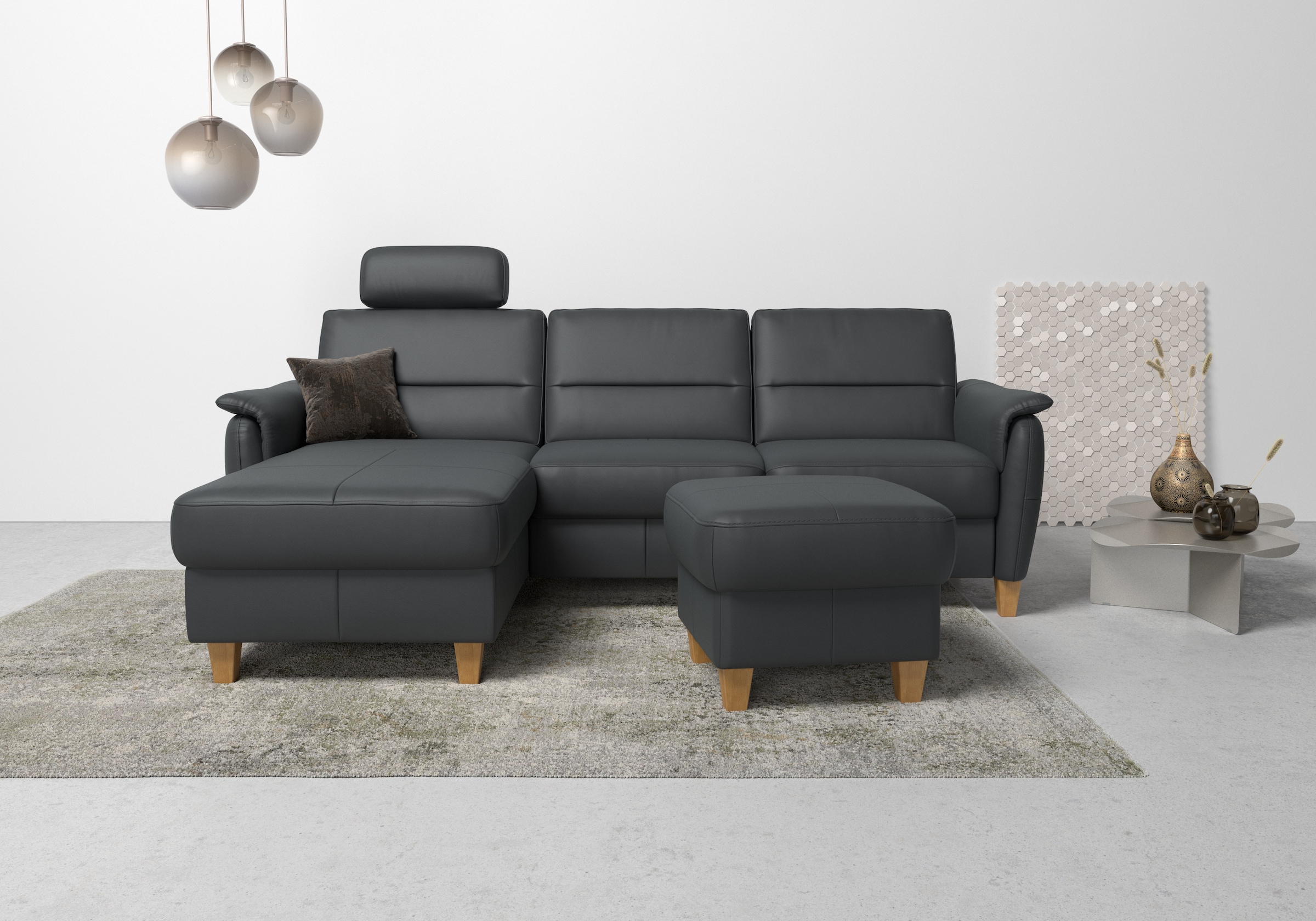 Home affaire Ecksofa »Palmera L-Form, B: 244 cm« optional Bettfunktion & Be günstig online kaufen