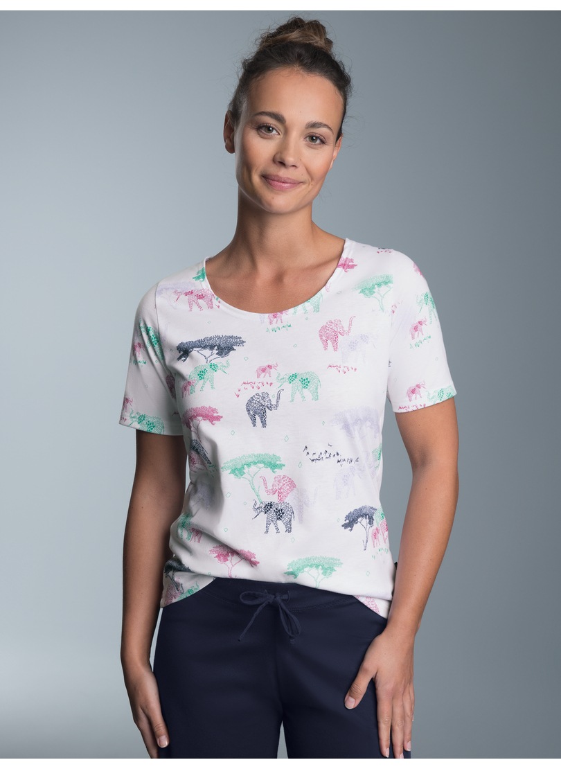Trigema Schlafanzug »TRIGEMA T-Shirt mit Allover Safari-Print«, (1 tlg.)