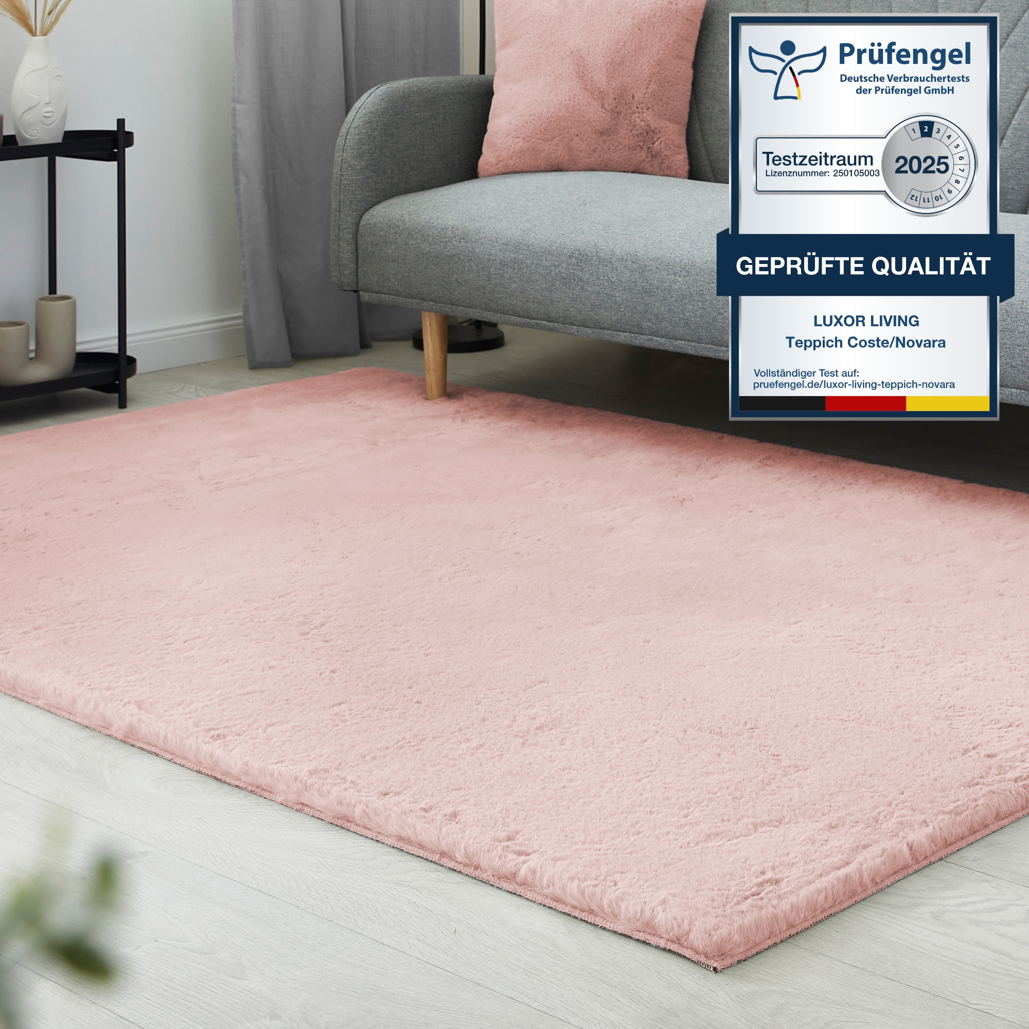 LUXOR living Fellteppich »Novara«, rechteckig, 30 mm Höhe, Kunstfell, Kaninchenfell-Haptik, besonders weicher Hochflor