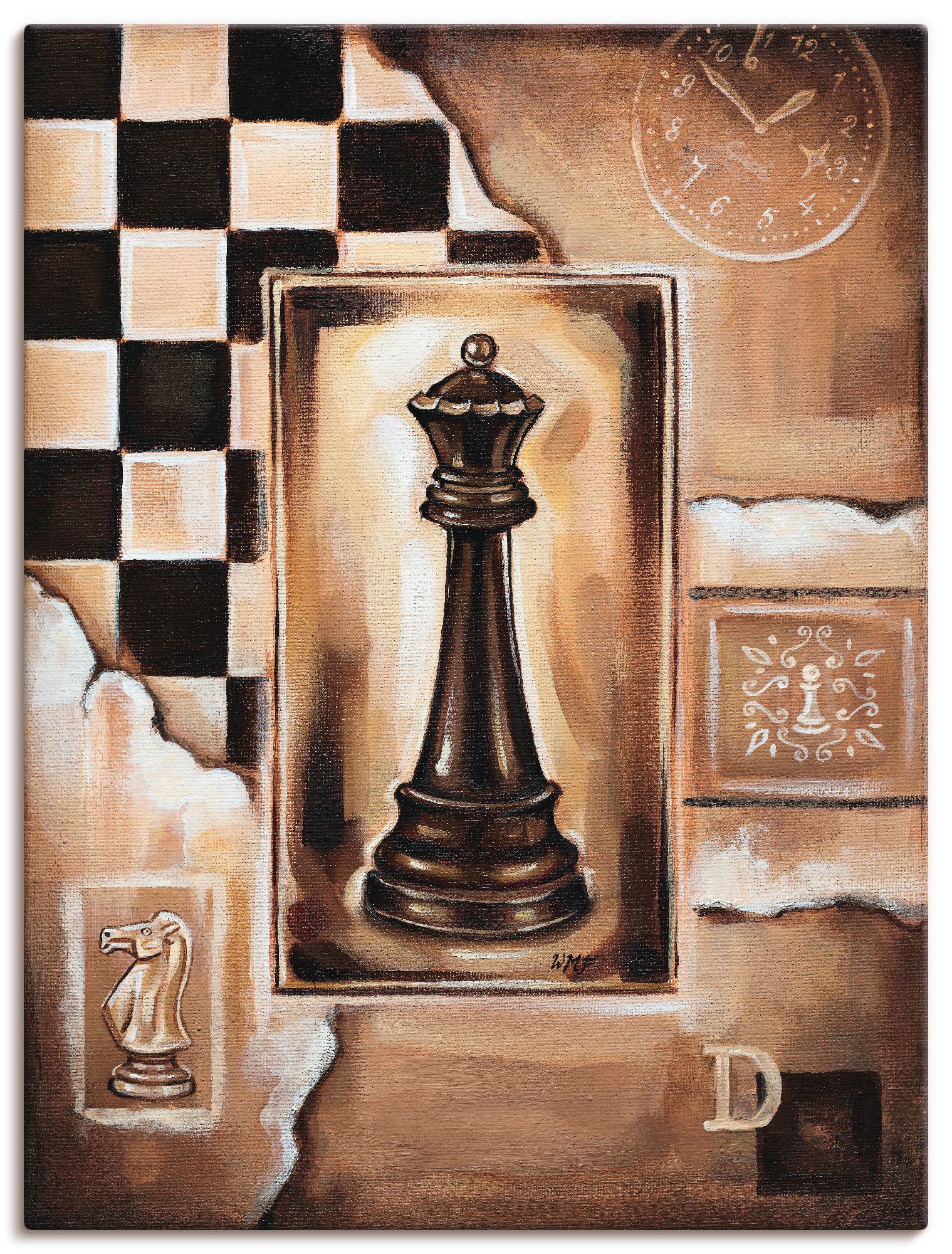 Artland Leinwandbild »Schach Königin« Schach 1 Stk. tlg. auf Keilrahmen ges günstig online kaufen