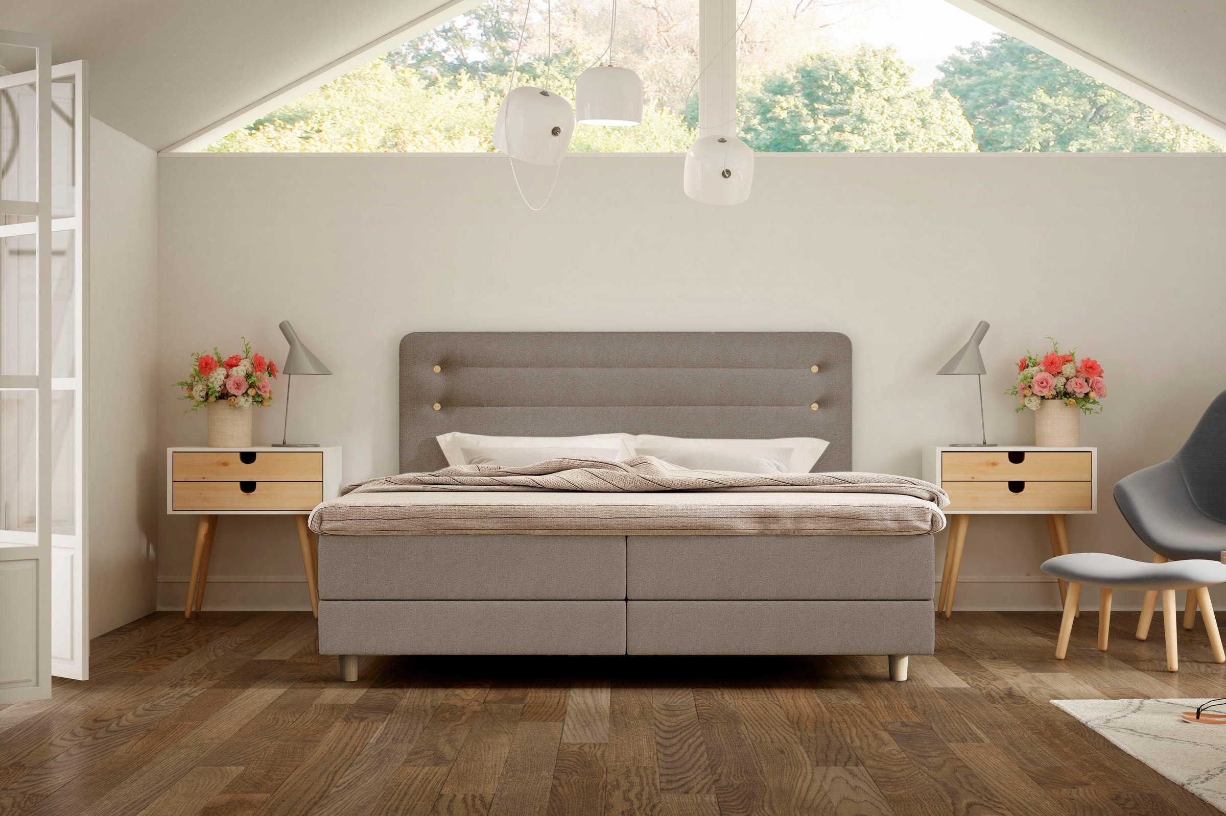 Bild von Schlaraffia Boxspringbett »Fidelio«, inkl GELTEX® Next Topper, Holzfuß in Eiche