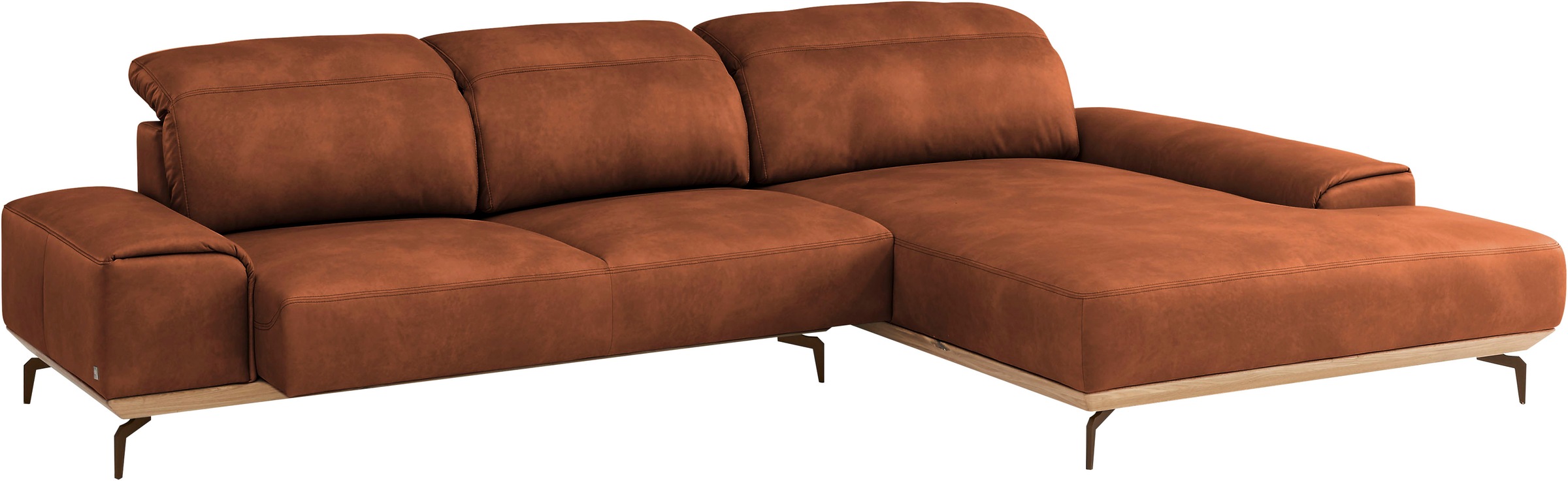 Musterring Wohnlandschaft »MR 2490«, Bronze-Fuß, Sitzhöhe 48cm, wahlweise mit Funktionen, Maße 342 x 207 cm