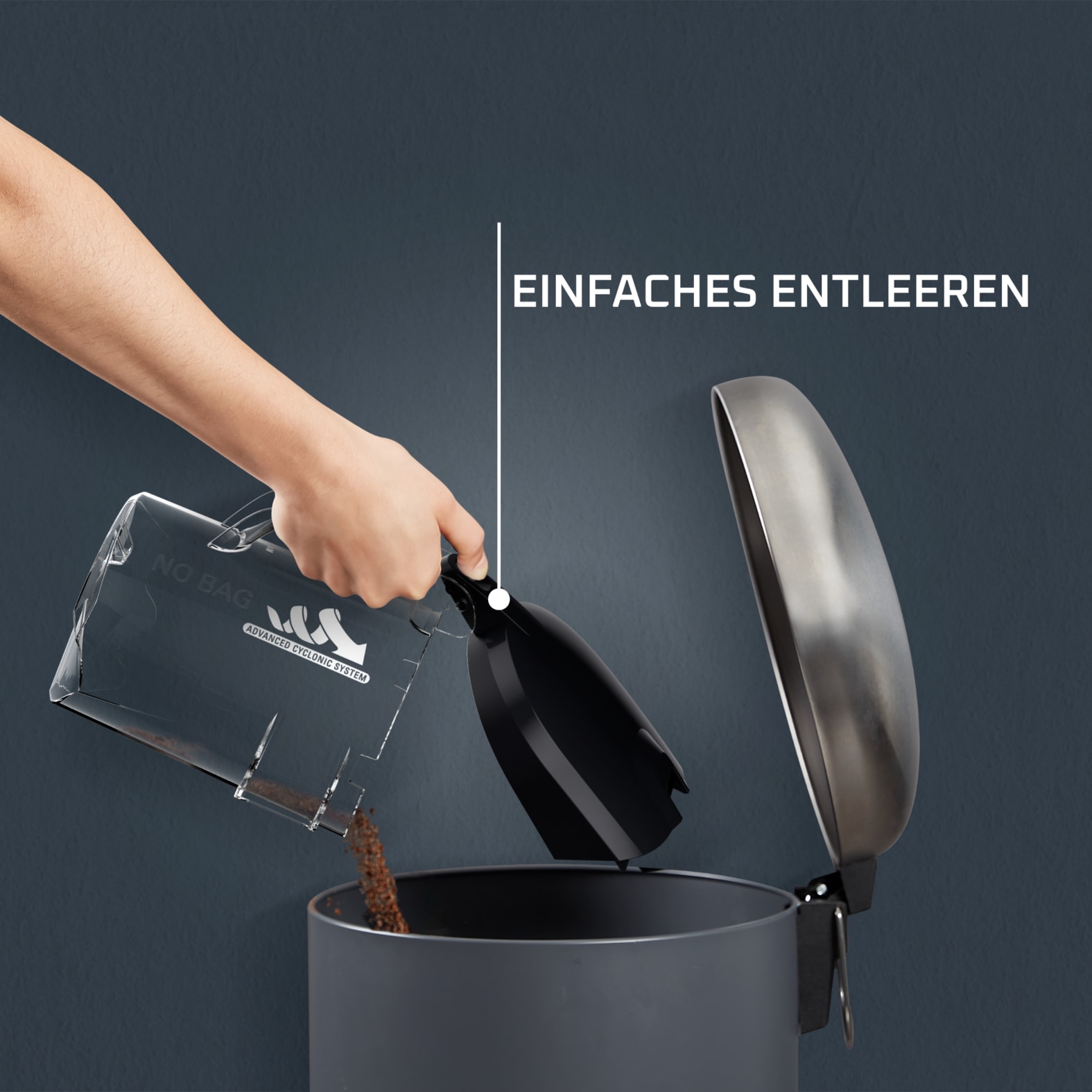 Rowenta Bodenstaubsauger »Compact Power Cyclonic, beutellos, hohe Saugleistung auf Hartböden«, 750 W, beutellos, leise, kompaktes Format, leichte Entleerung, hohe Filtrierung