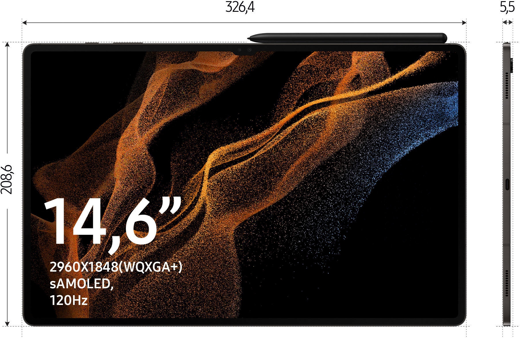 Samsung Tablet »Galaxy Tab S8 Ultra«, (Android,One UI,Knox)
