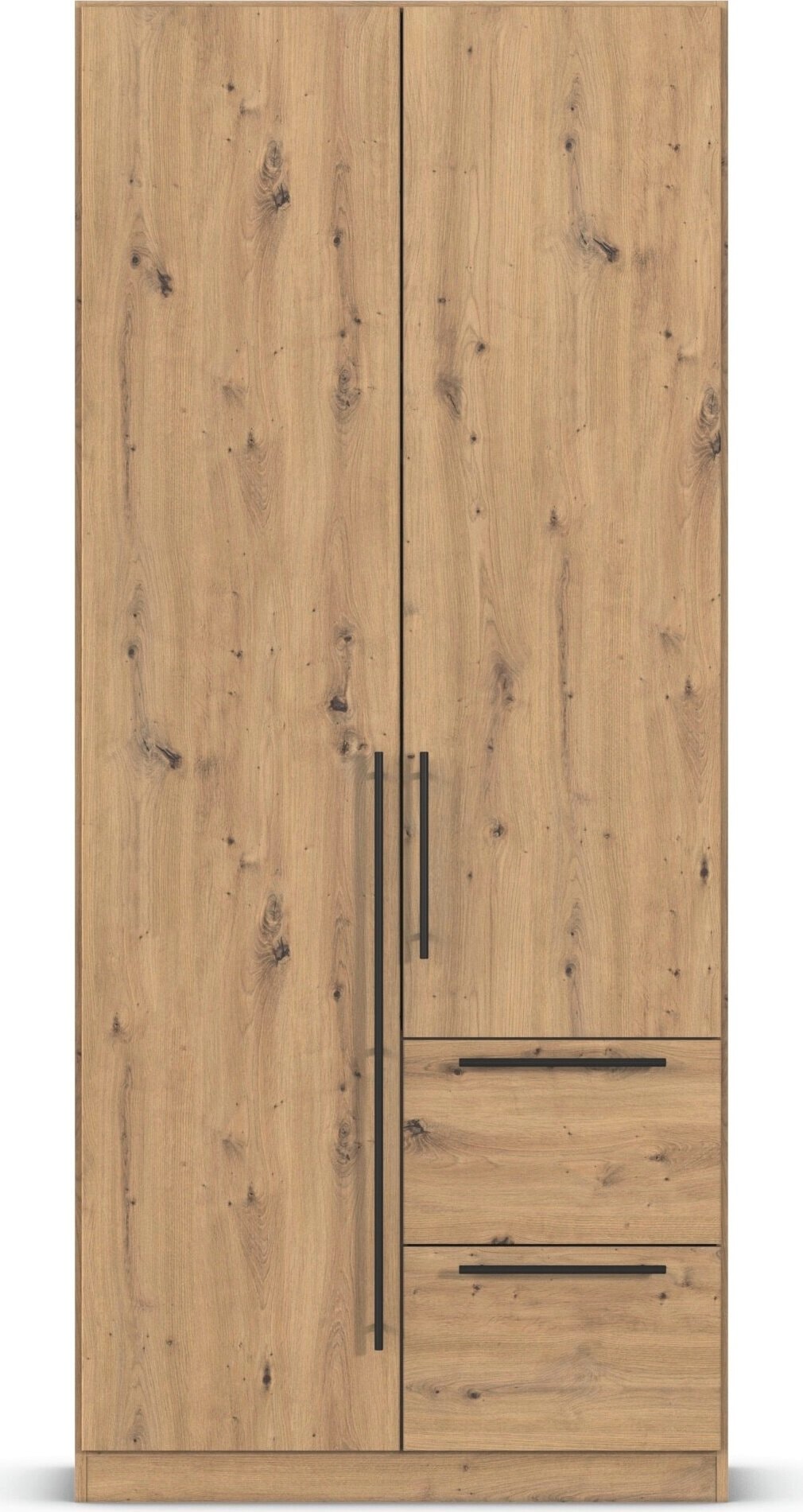rauch Kleiderschrank »Drehtürenschrank Schrank Garderobe Wäscheschrank Schlafzimmer AVOLA«, (in 3 verschiedenen Ausstattungen BASIC/CLASSIC/PREMIUM), mit hochwertigen Stangengriffen aus Metall in Schwarz MADE IN GERMANY