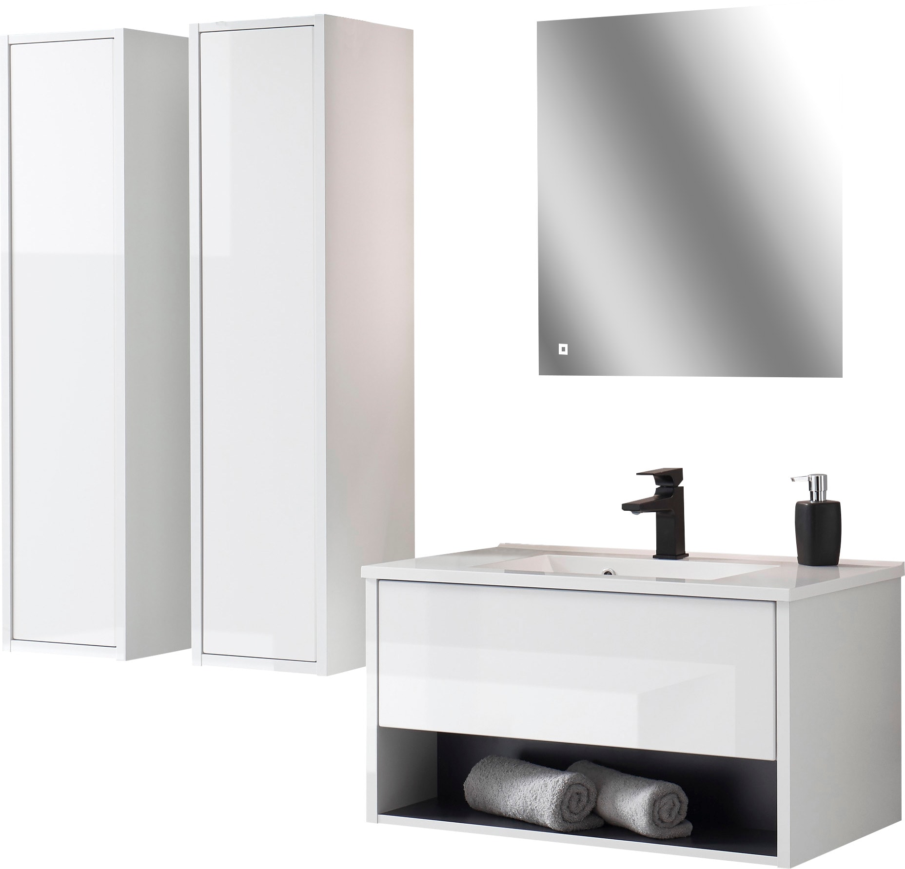 PLACES OF STYLE Badmöbel-Set »Studio Line, Bad im modernen Design, 4-teilig günstig online kaufen