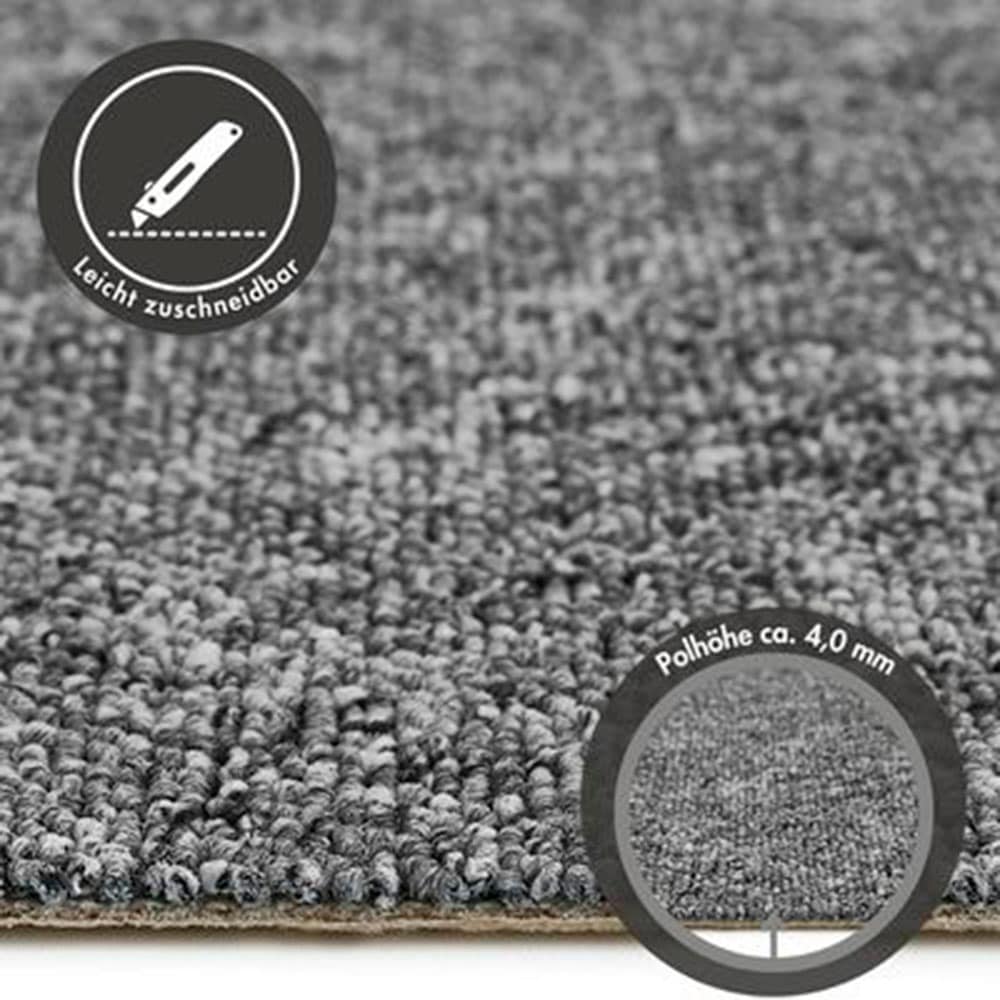 Andiamo Teppichboden »Carlos, Feinschlinge, Made in Netherlands« rechteckig 6,5 mm Höhe melierte Optik, Breite 400 cm oder 500 cm,  strapazierfähig