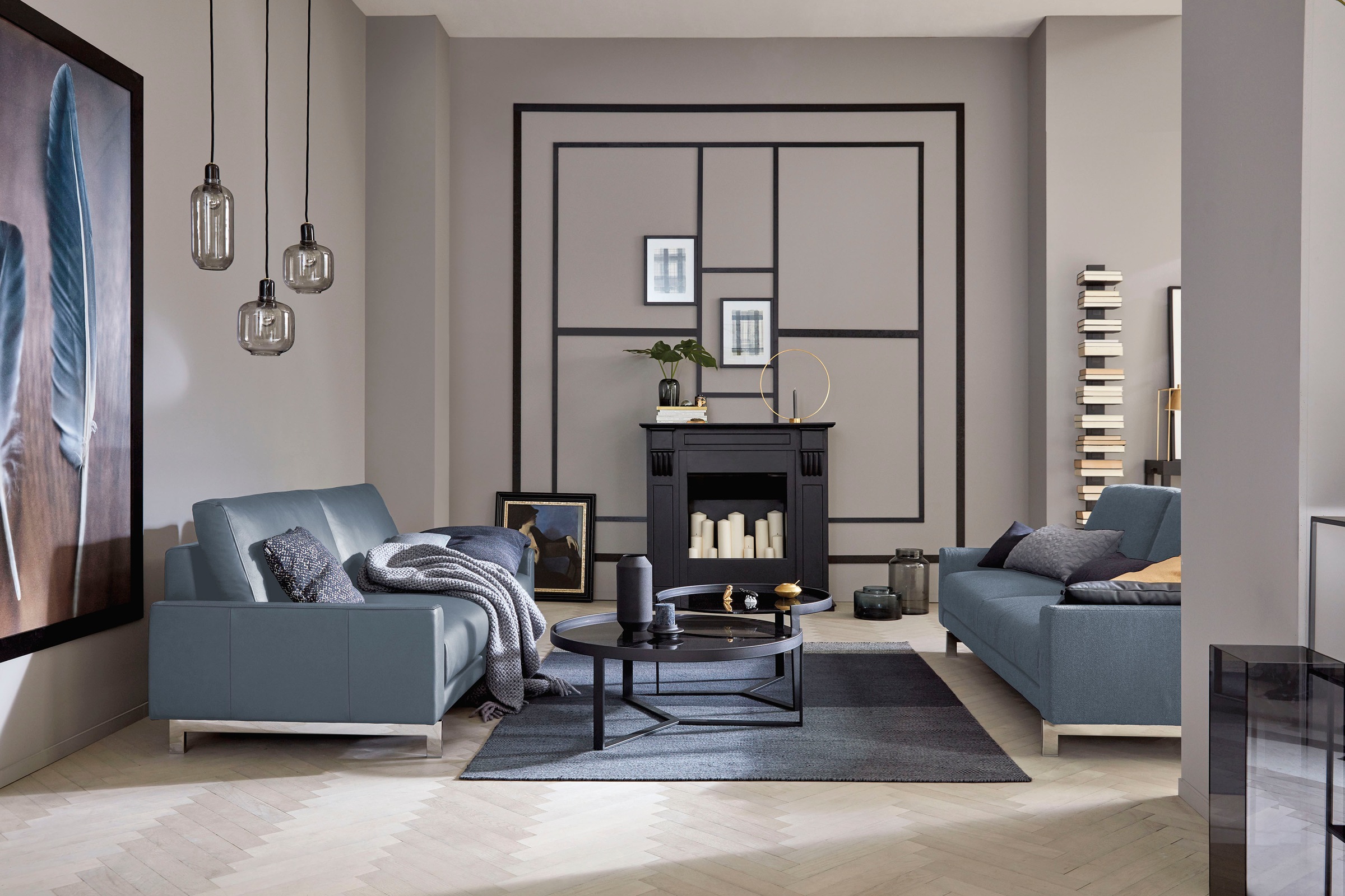 Creation BY ROLF BENZ 2-Sitzer »CR.450, Designsofa, Loungesofa«, Armlehne niedrig, Fuß chromfarben glänzend, Breite 164 cm