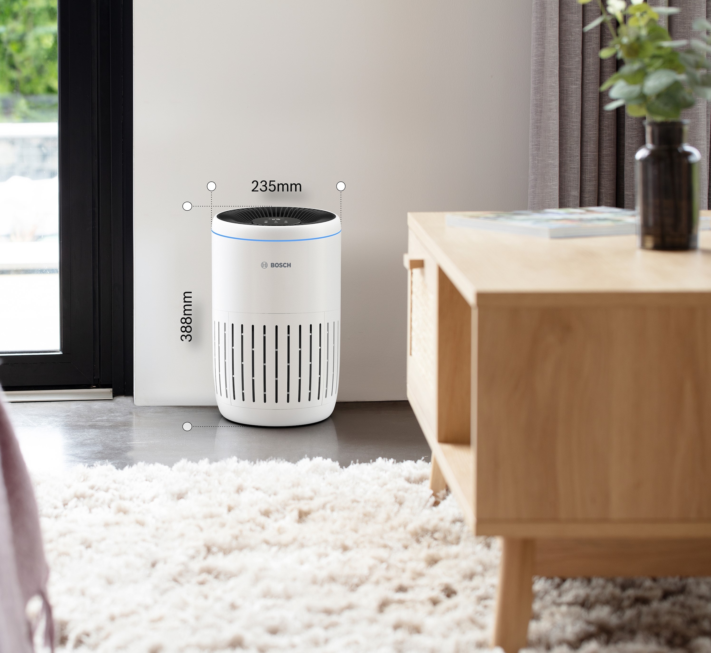 BOSCH Luftreiniger »Air 2000, filtert über 99% der Schadstoffe« für 37 qm Räume mit 3-in-1 Luftfilter, Automatik- und Ruhemodus <25 dB(A)