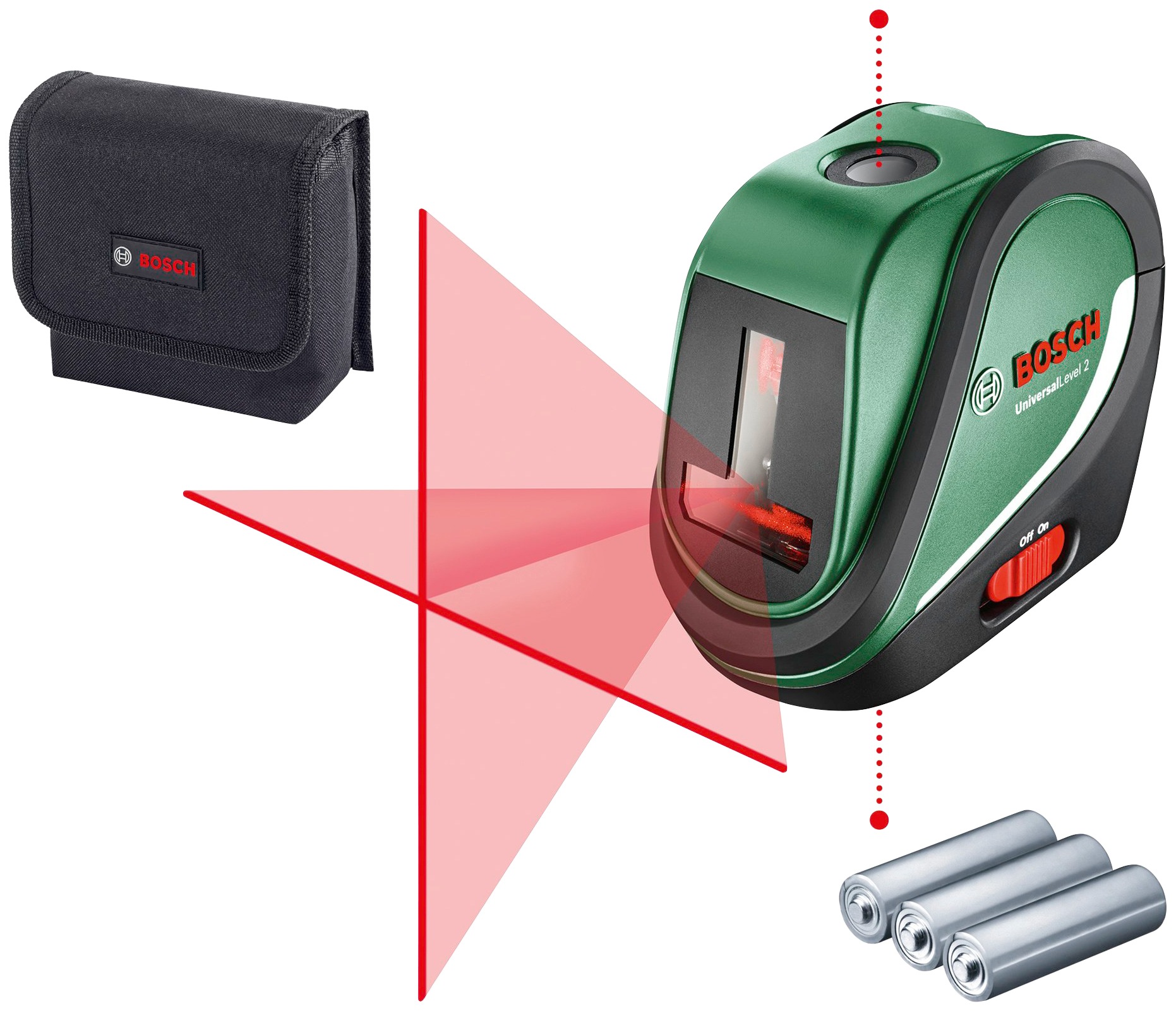 Bosch Home & Garden Kreuzlinienlaser »UniversalLevel 2«, Max. Reichweite: 10m (Laserlinien und Laserpunkt)