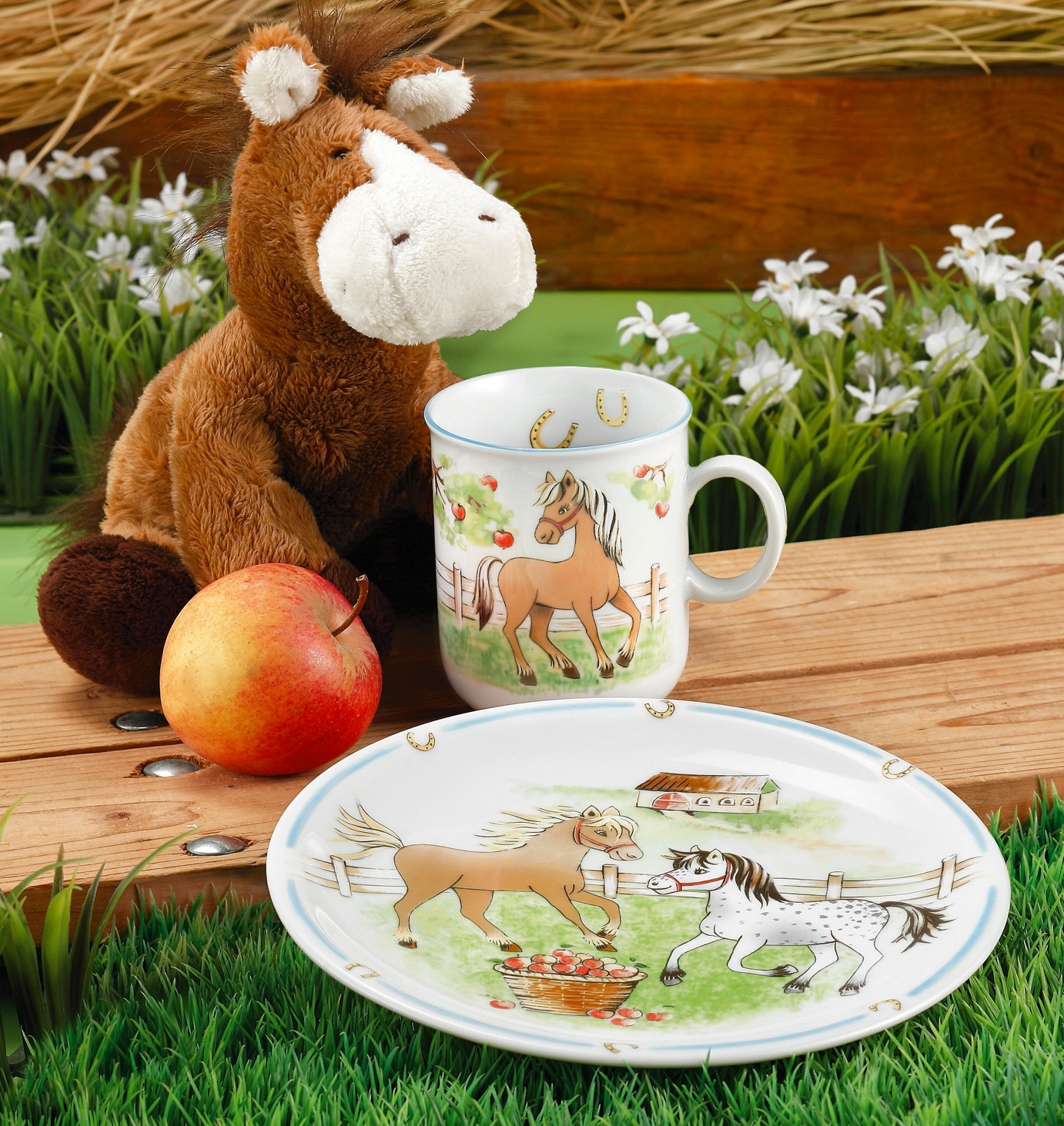Seltmann Weiden Kindergeschirr-Set »Compact Mein Pony«, (Set, 3 tlg.), Teller, Schüssel, Becher, Made in Germany, 3 Teile, für 1 Person