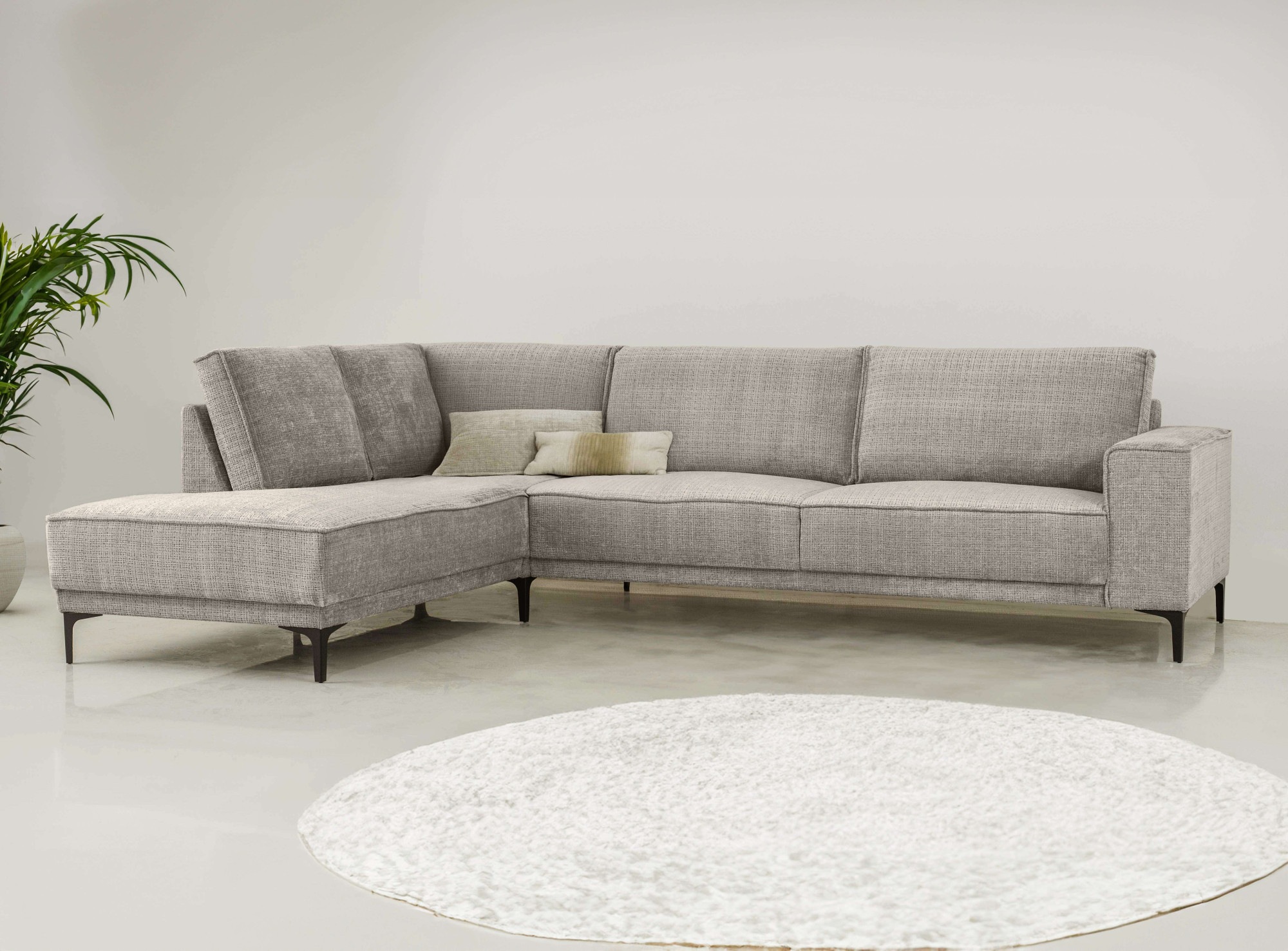 Places of Style Ecksofa »Polsterecke Oland, Struktur, Flachgewebe, Luxus-Mi günstig online kaufen