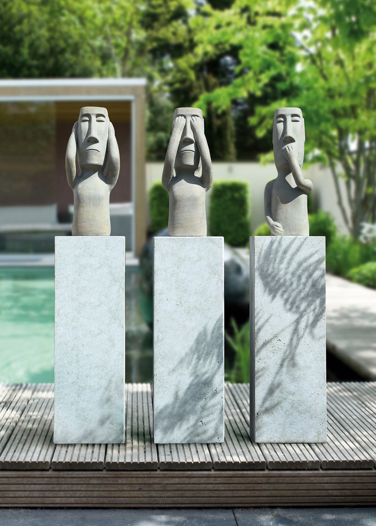 GILDE Dekofigur »Skulptur Nichts hören«, (1 St.), Dekoobjekt, Höhe 63 cm,  aus Keramik, Wohnzimmer auf Raten kaufen