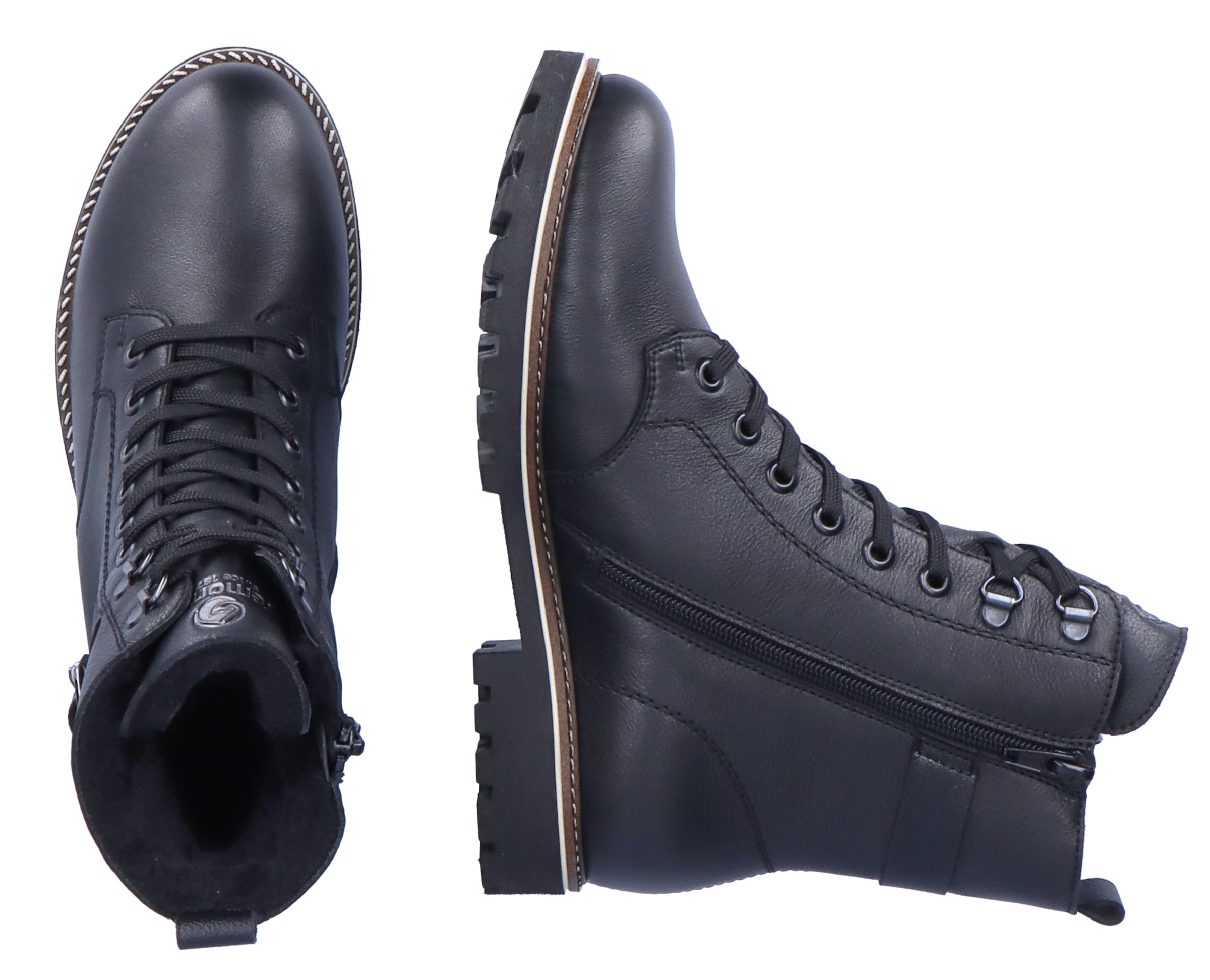 Remonte Winterboots, Blockabsatz, Schnürboots, Outdoorschuh mit Zierschnalle