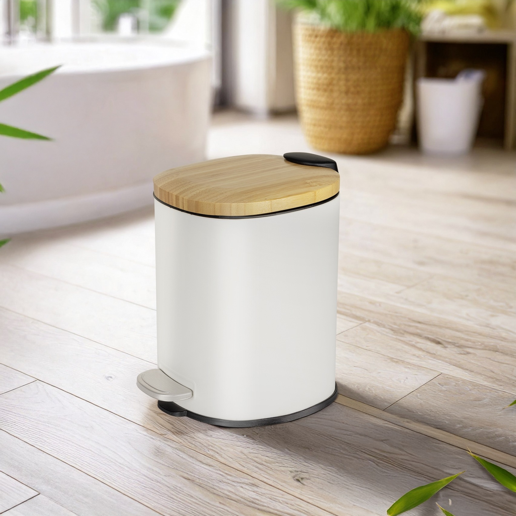 WENKO Kosmetikeimer »Fianema« fürs Badezimmer, Easy-Close-Mechanik, Inneneimer: 3 L