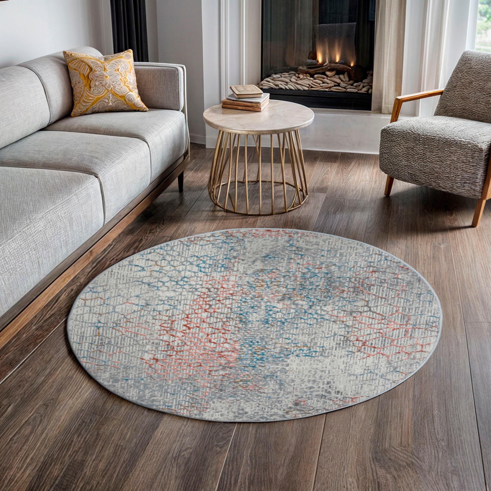 OTTO home Teppich »Jaxyn« rund 8 mm Höhe Kurzflor, modernes Design, pflegel günstig online kaufen