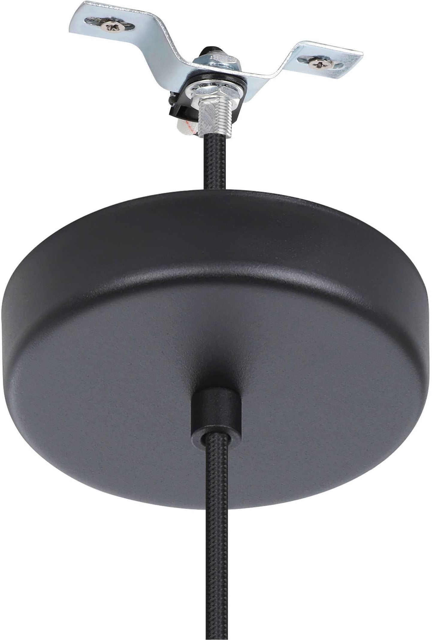 EGLO Hängeleuchte »Dolwen Hängelampe, Pendelleuchte, Esszimmerlampe Japanisch, E27, Lampe« E27 1 Stk. Hängeleuchte - H110 x Ø33,5 cm - schwarz - 1X40W exkl.