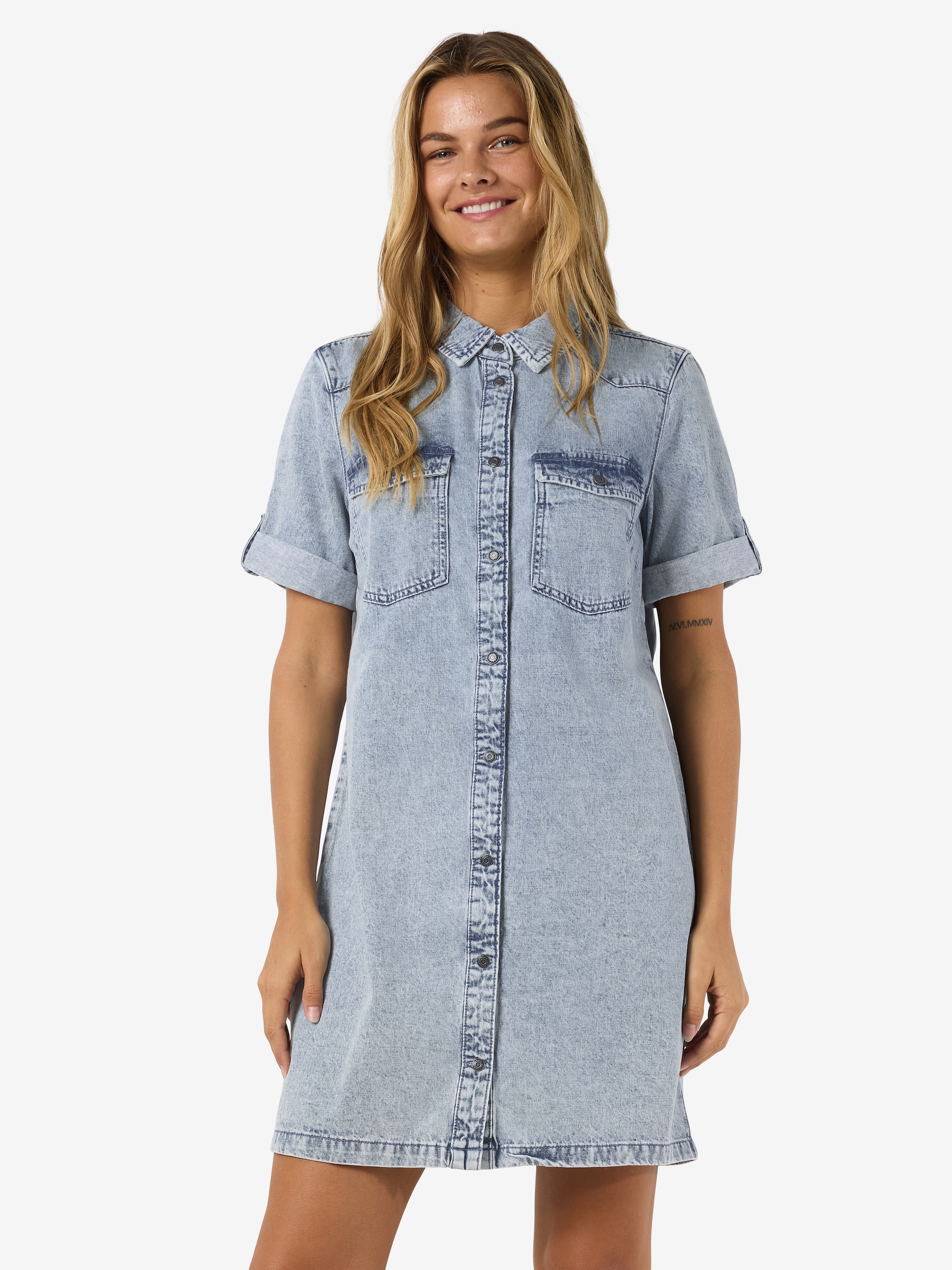 Noisy may Jeanskleid »NMNEW SIGNE S/S DENIM DRESS VI003LB NOOS« Brusttaschen