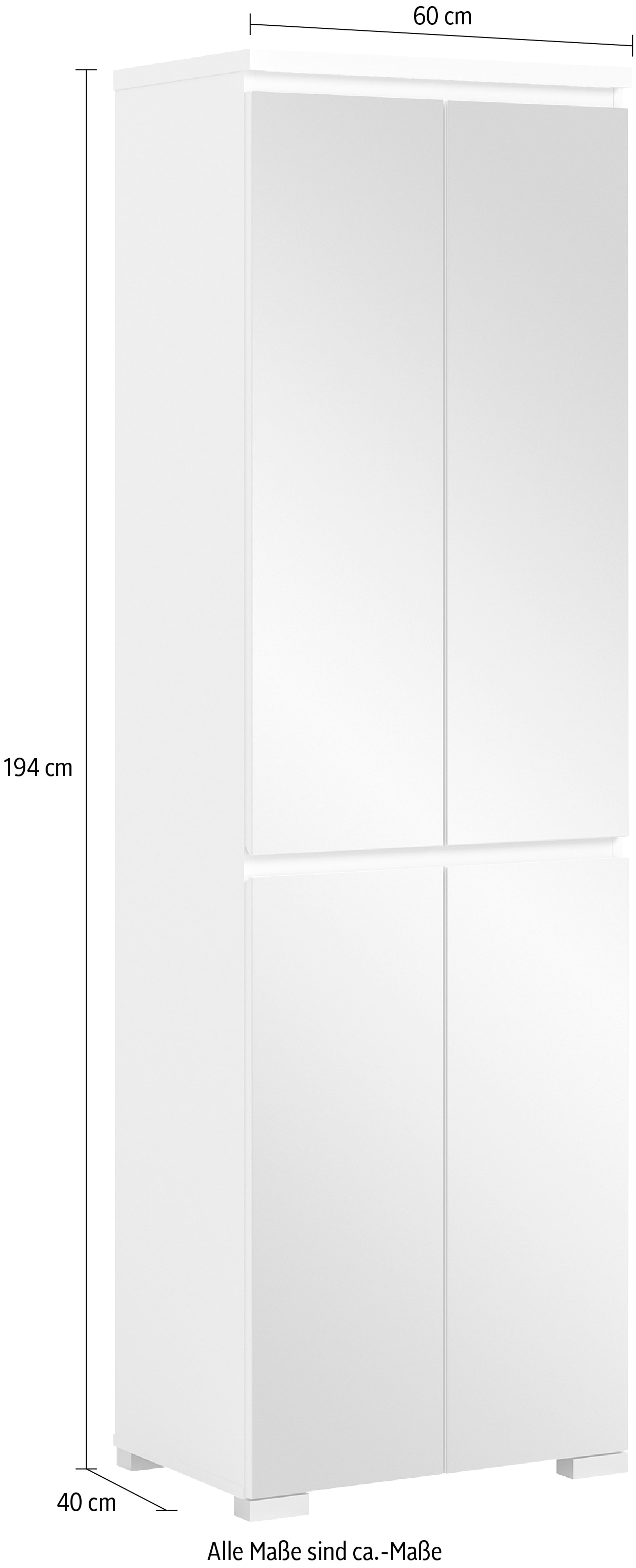 INOSIGN Schuhschrank »Skoskap, Tiefe 40 cm, 4 Türen, 9 Fächer, 7 verstellbare Einlegeböden«, Platz für ca. 27 Schuhpaare, Hochschrank, Spiegelschrank,Dielenschrank